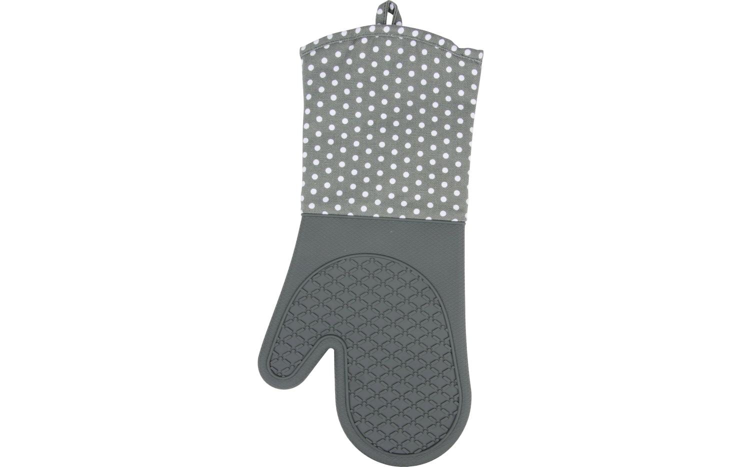 Wenko – Topfhandschuhe 18,5 × 37,5 cm, Baumwolle/Silikon, rutschfest, 2er-Set, Grau