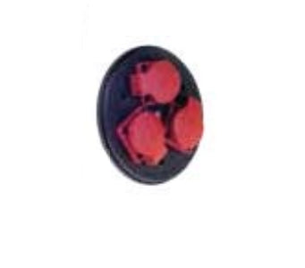 Bachmann Steckdosenleiste, 3×T13, Klappdeckel, Thermoschutzschalter, IP44 – Rot
