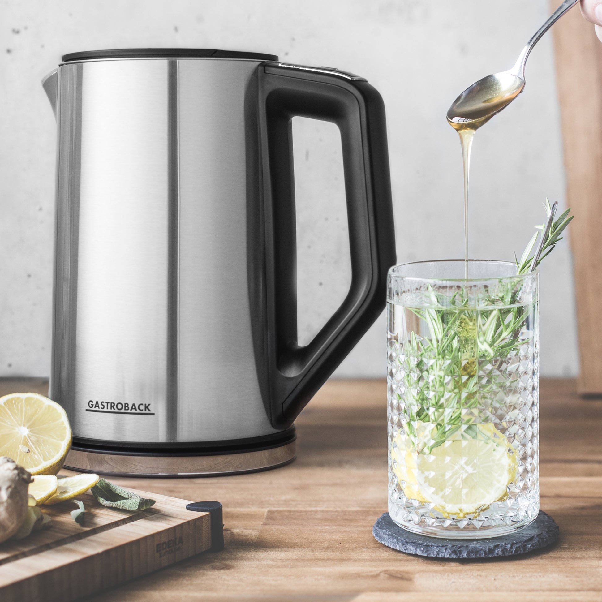 Gastroback Wasserkocher – 1,5 l, mit Temperaturwahl, Warmhaltefunktion, Edelstahl