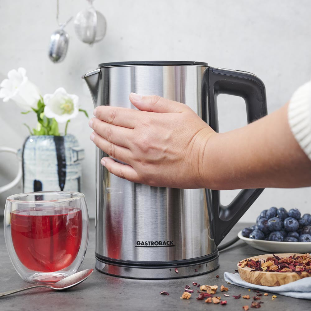 Gastroback Wasserkocher – 1,5 l, mit Temperaturwahl, Warmhaltefunktion, Edelstahl