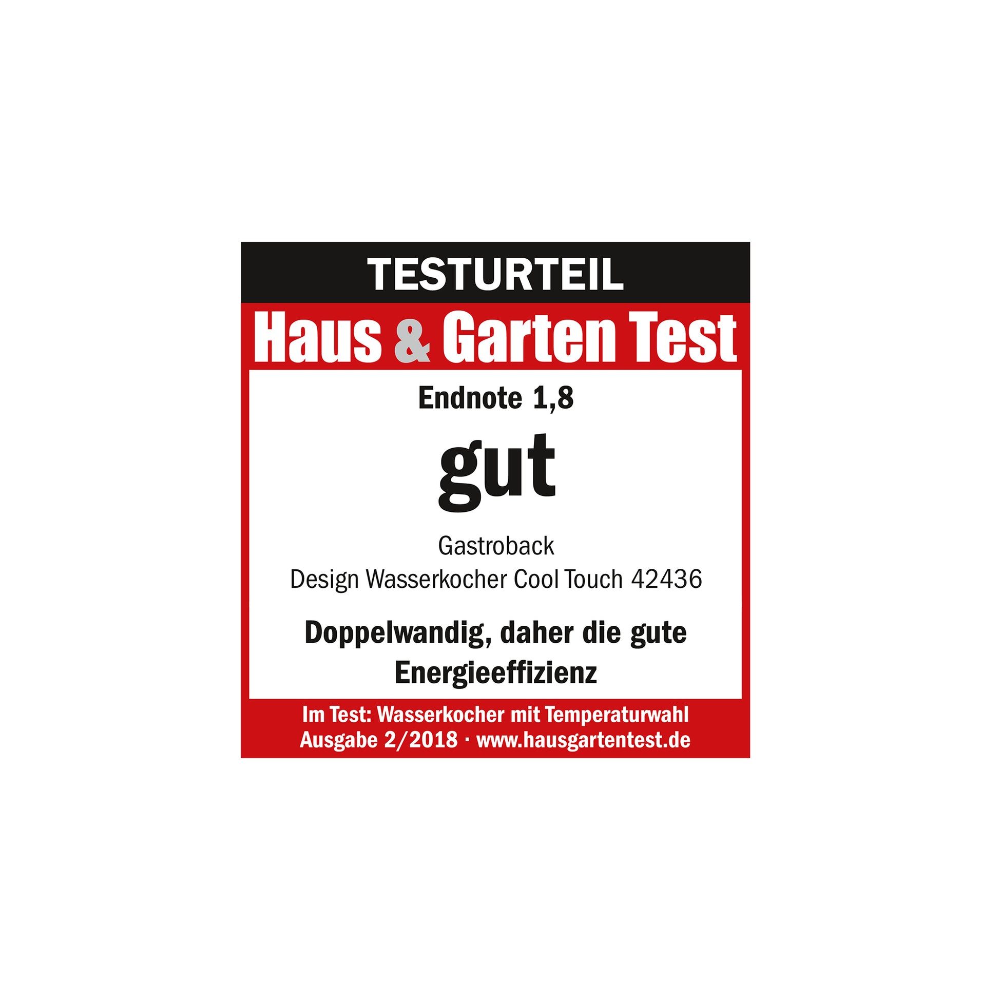 Gastroback Wasserkocher – 1,5 l, mit Temperaturwahl, Warmhaltefunktion, Edelstahl