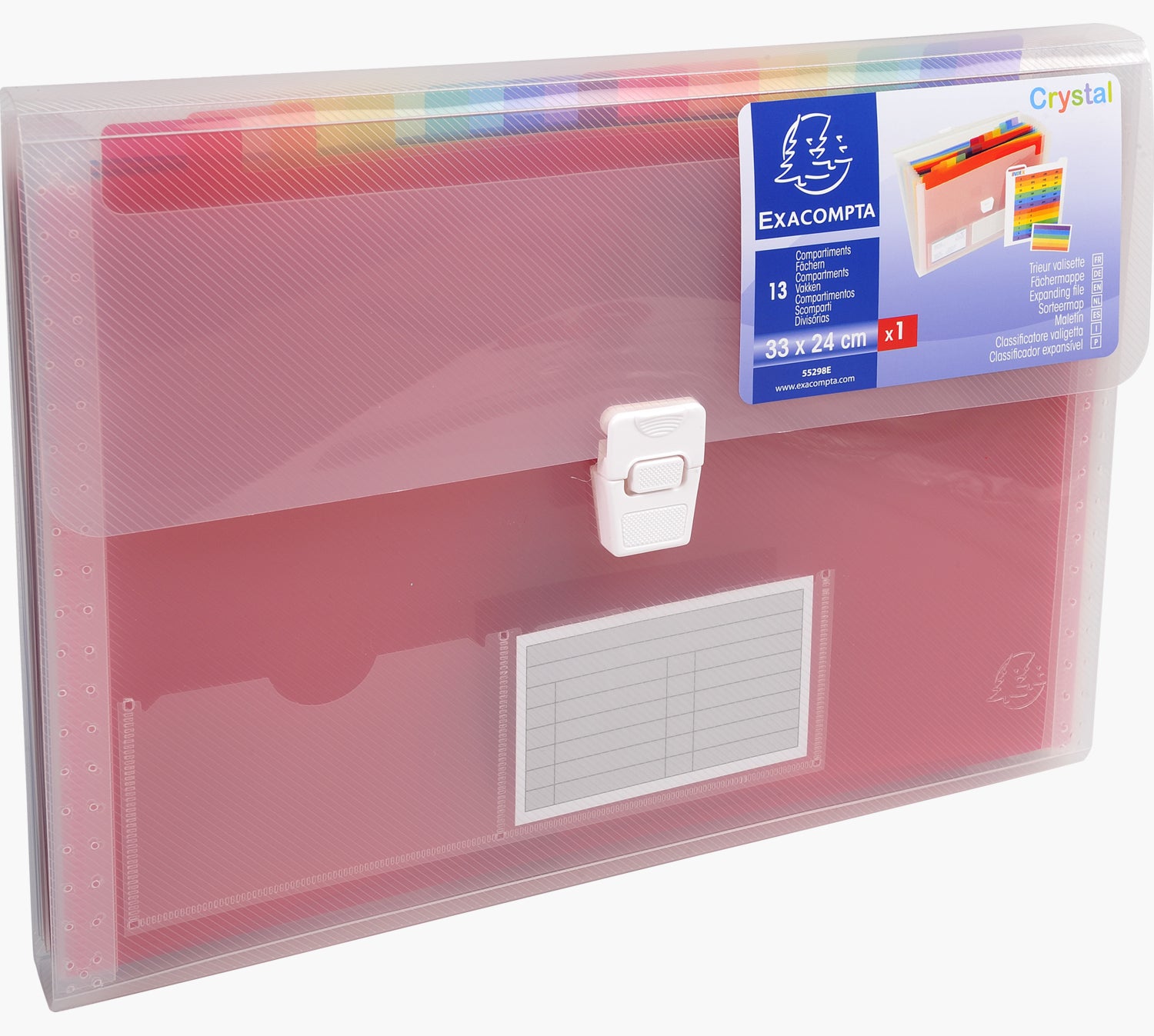 Exacompta Sammelmappe für A4, Kunststoff, transparent, mit Druckknopf