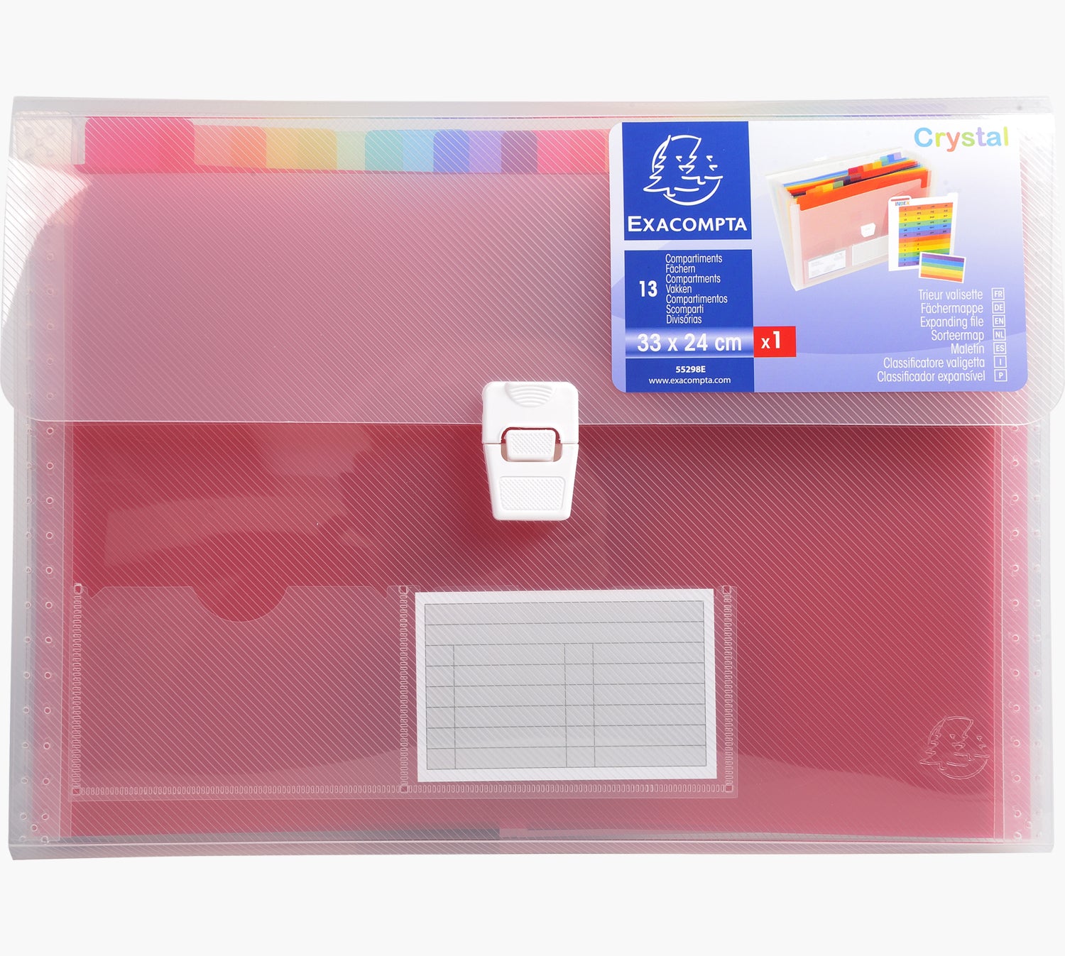 Exacompta Sammelmappe für A4, Kunststoff, transparent, mit Druckknopf