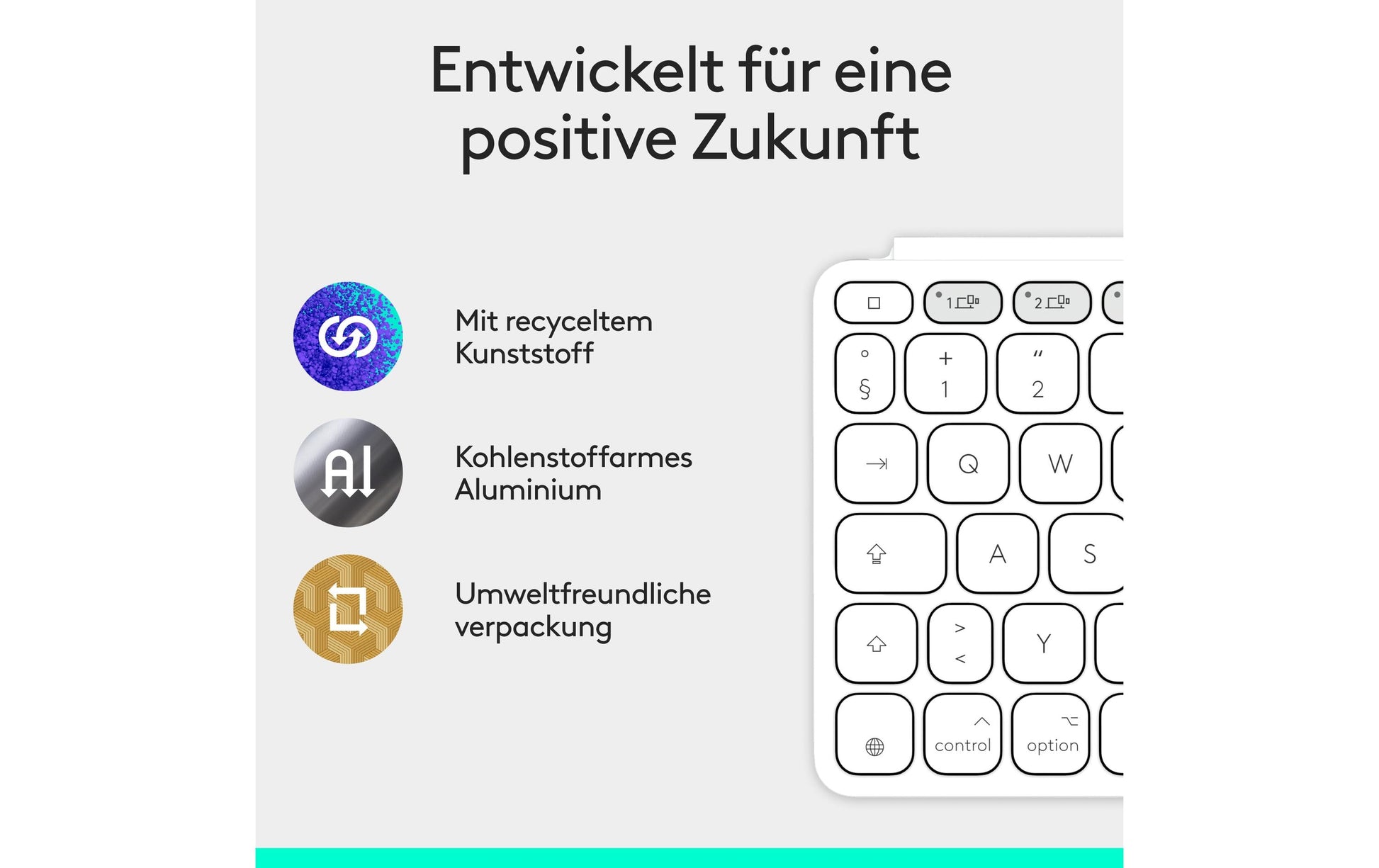 Logitech Keys-To-Go 2 – Tastatur, CH-Layout (DE-CH), Grau