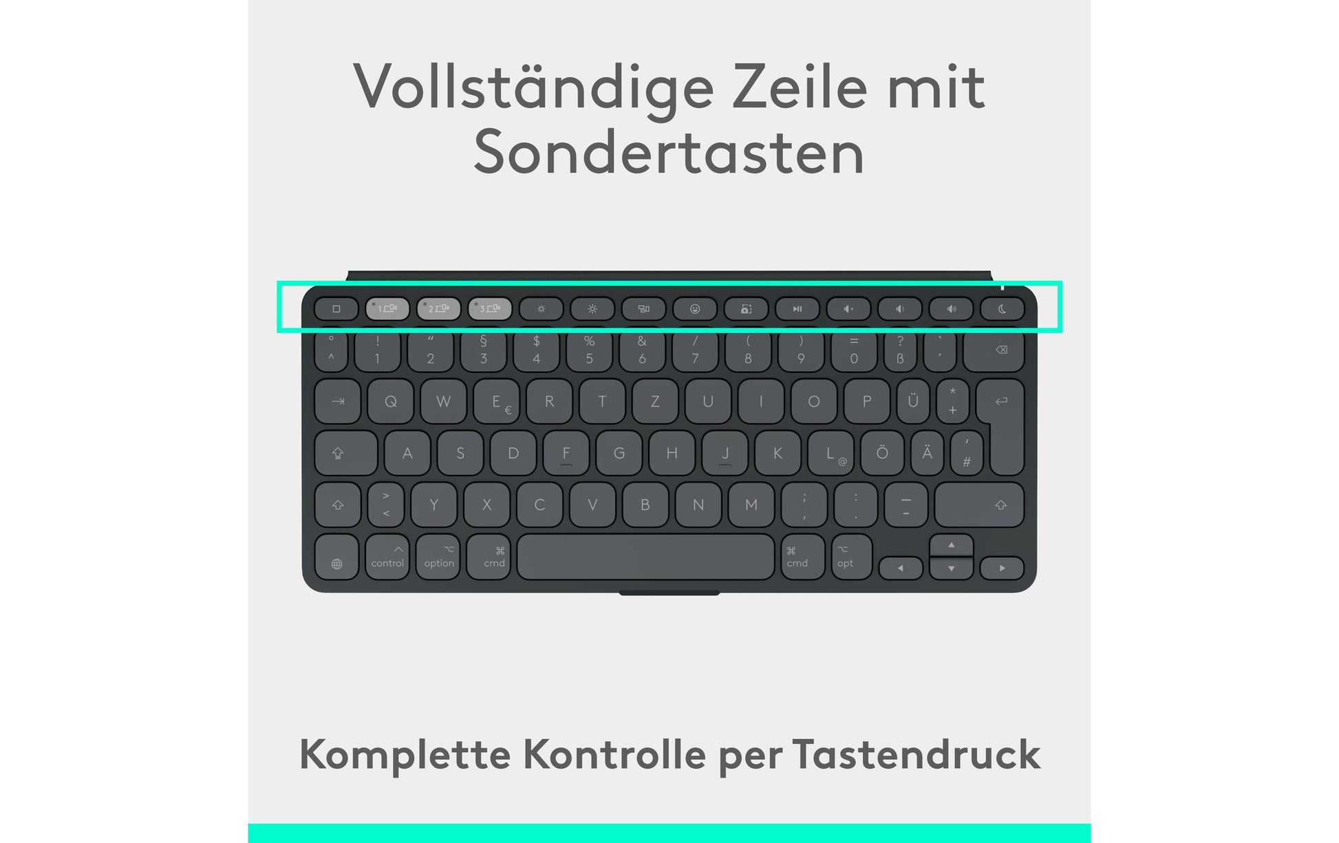 Logitech Keys-To-Go 2 – Tastatur, kabellos (Bluetooth), CH-Layout (DE-CH), Grau