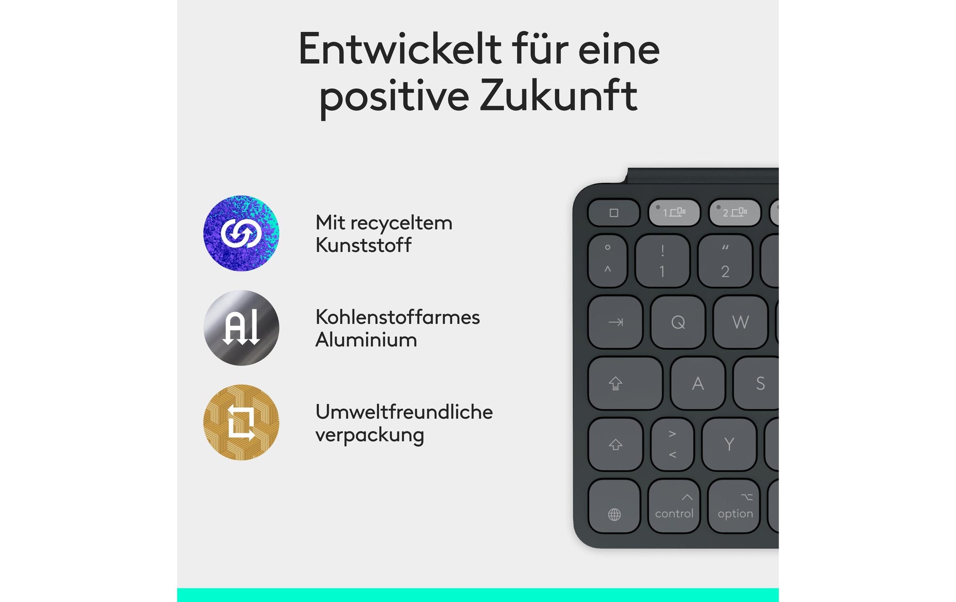 Logitech Keys-To-Go 2 – Tastatur, kabellos (Bluetooth), CH-Layout (DE-CH), Grau