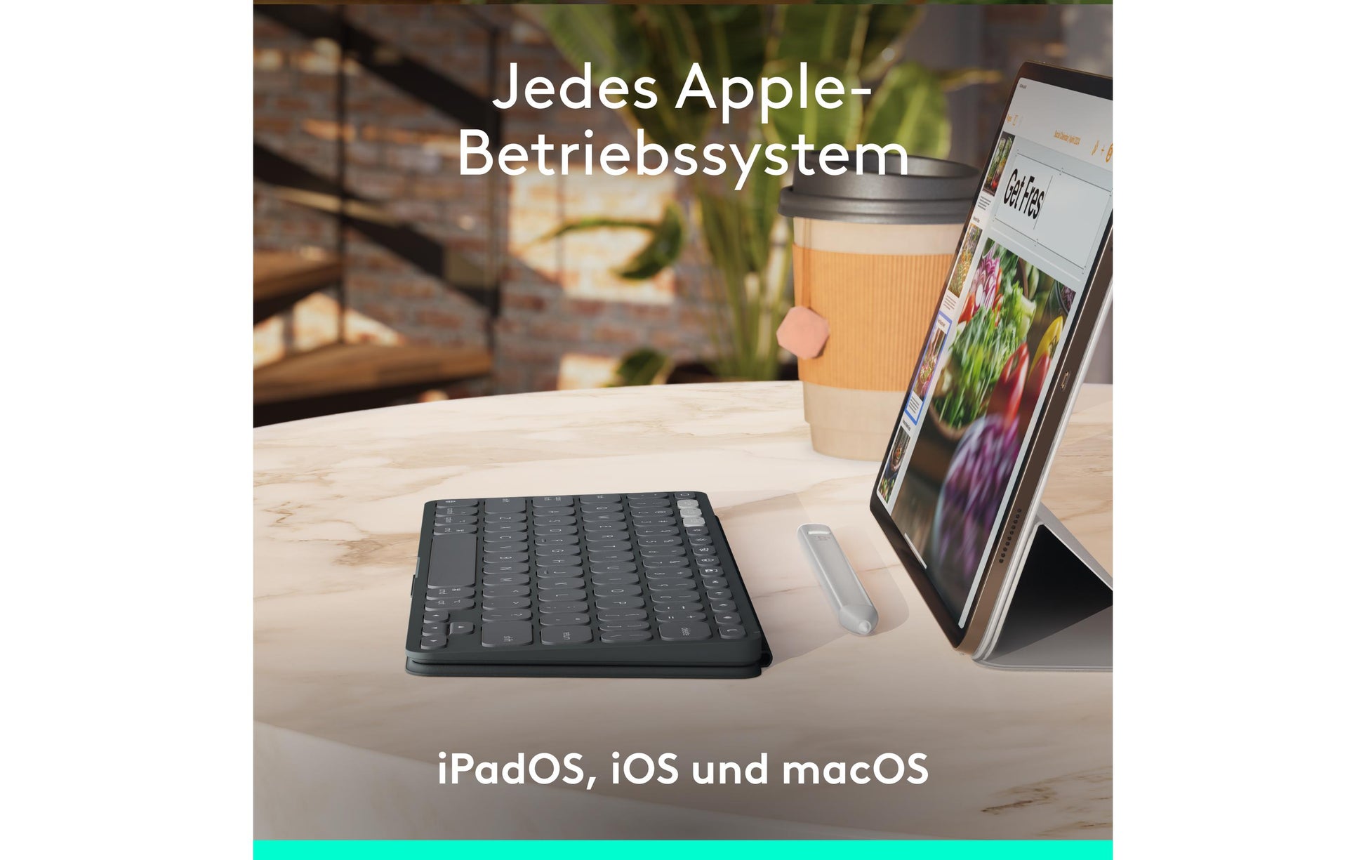 Logitech Keys-To-Go 2 – Tastatur, kabellos (Bluetooth), CH-Layout (DE-CH), Grau