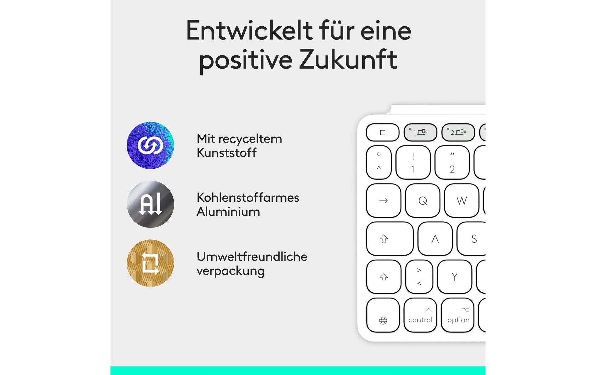 Logitech Keys-To-Go 2 – Tastatur, CH-Layout (DE-CH), Grau