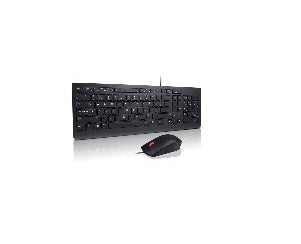 Lenovo Essential – Tastatur-Maus-Set – Membran, kabelgebunden USB-A – AZERTY (FR) – Schwarz