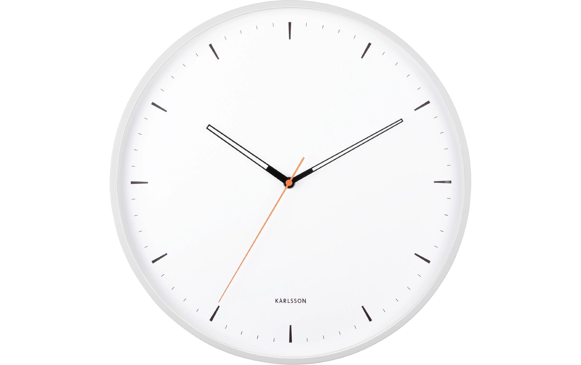 Karlsson Wanduhr Calm – Ø 40 cm, weiss, Metall, lautlos