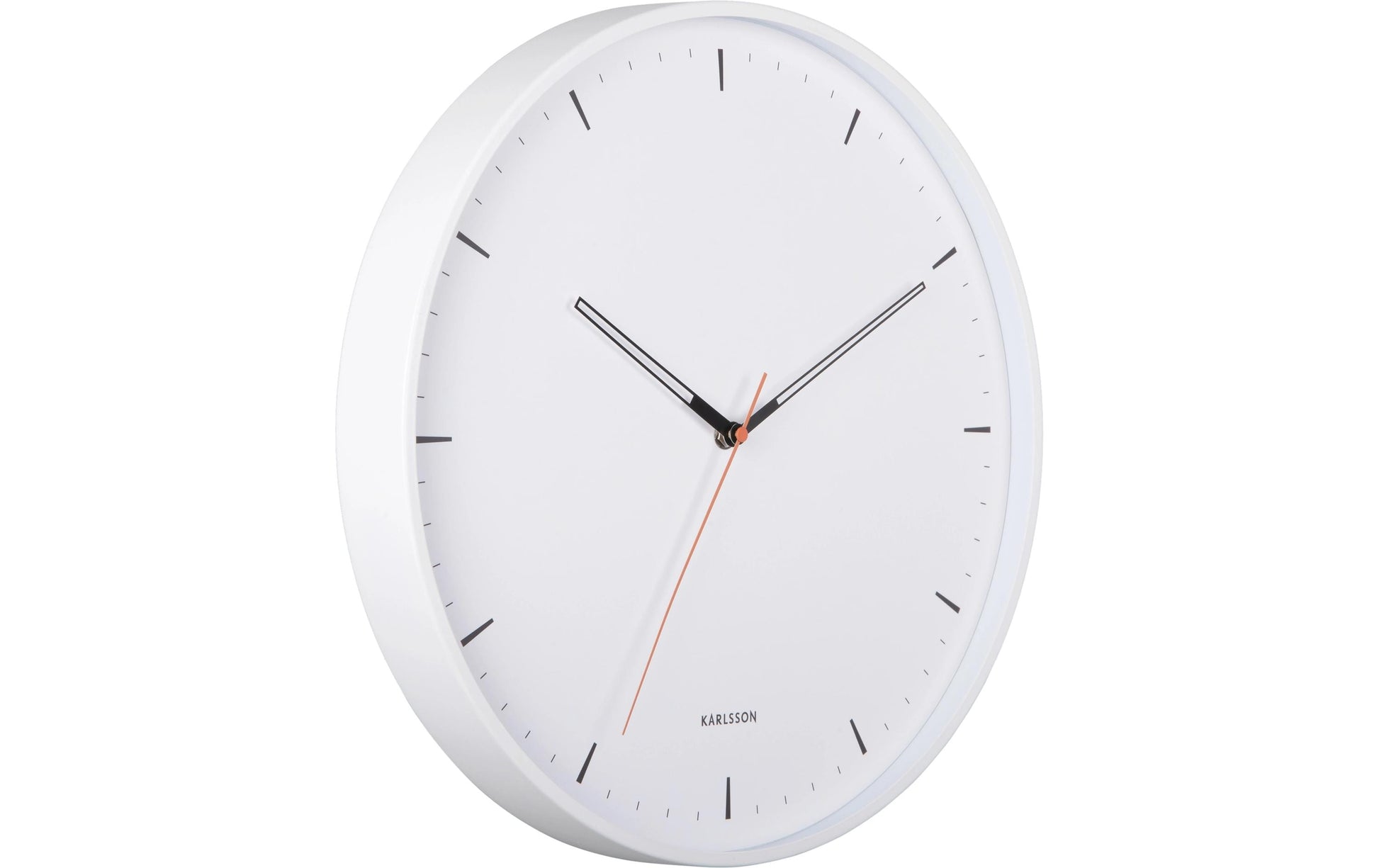 Karlsson Wanduhr Calm – Ø 40 cm, weiss, Metall, lautlos