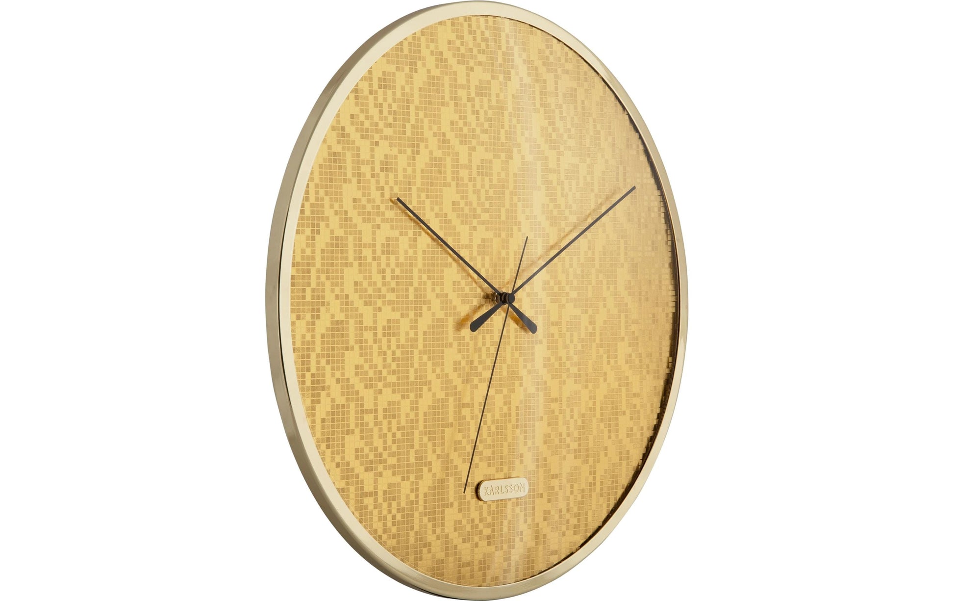 Karlsson Wanduhr Disco – Ø 40 cm, gold, Metall, lautlos