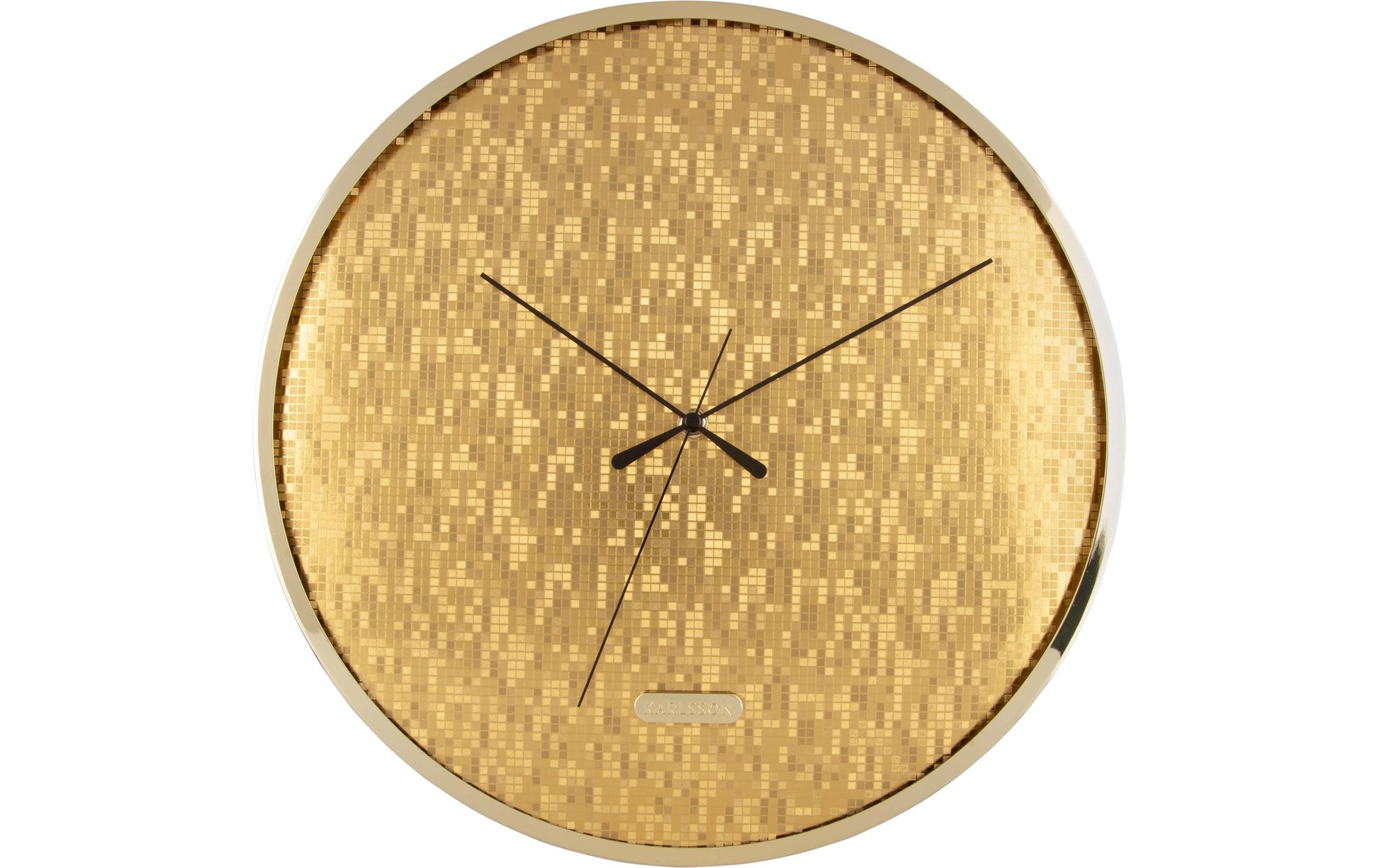 Karlsson Wanduhr Disco – Ø 40 cm, gold, Metall, lautlos