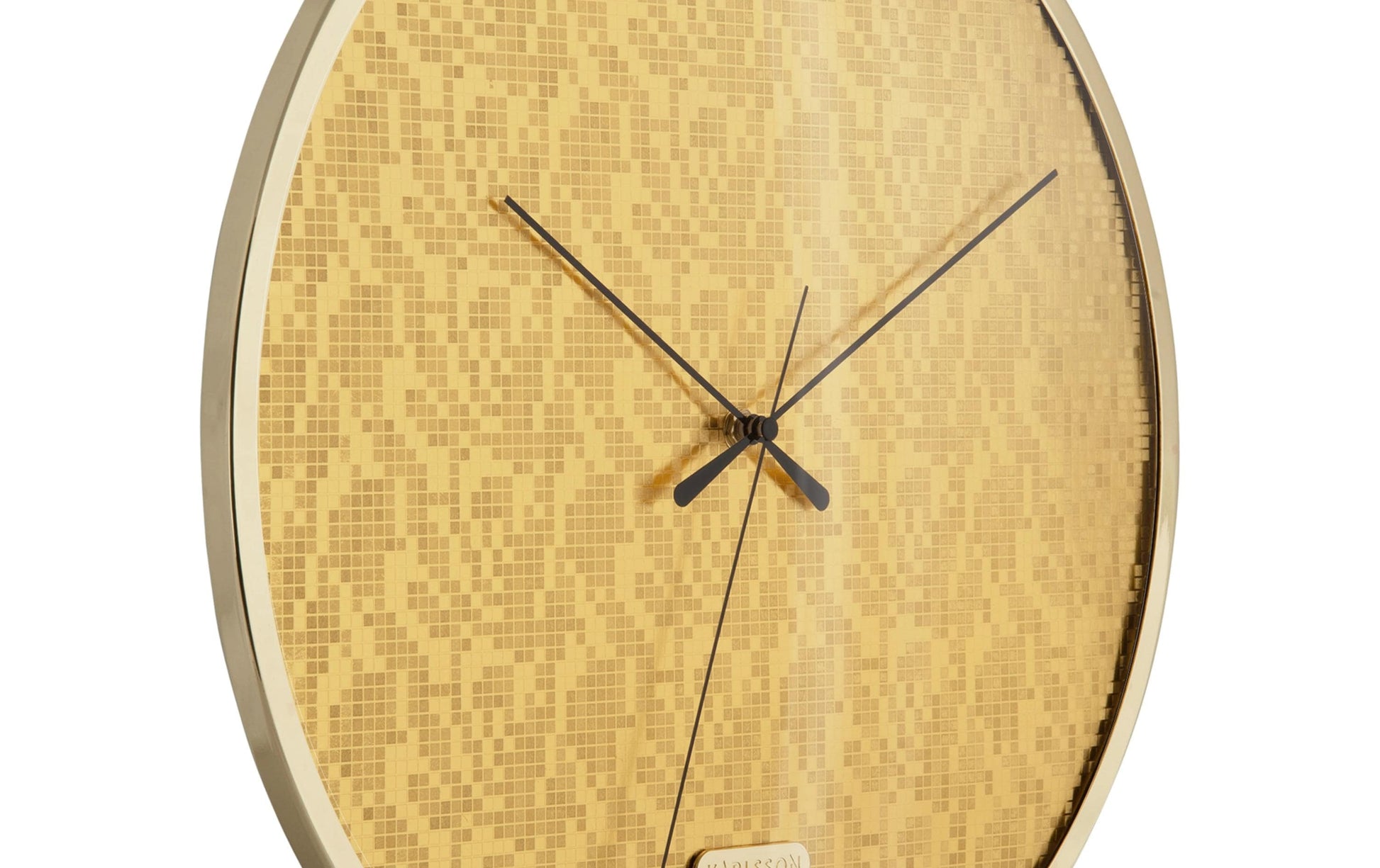 Karlsson Wanduhr Disco – Ø 40 cm, gold, Metall, lautlos