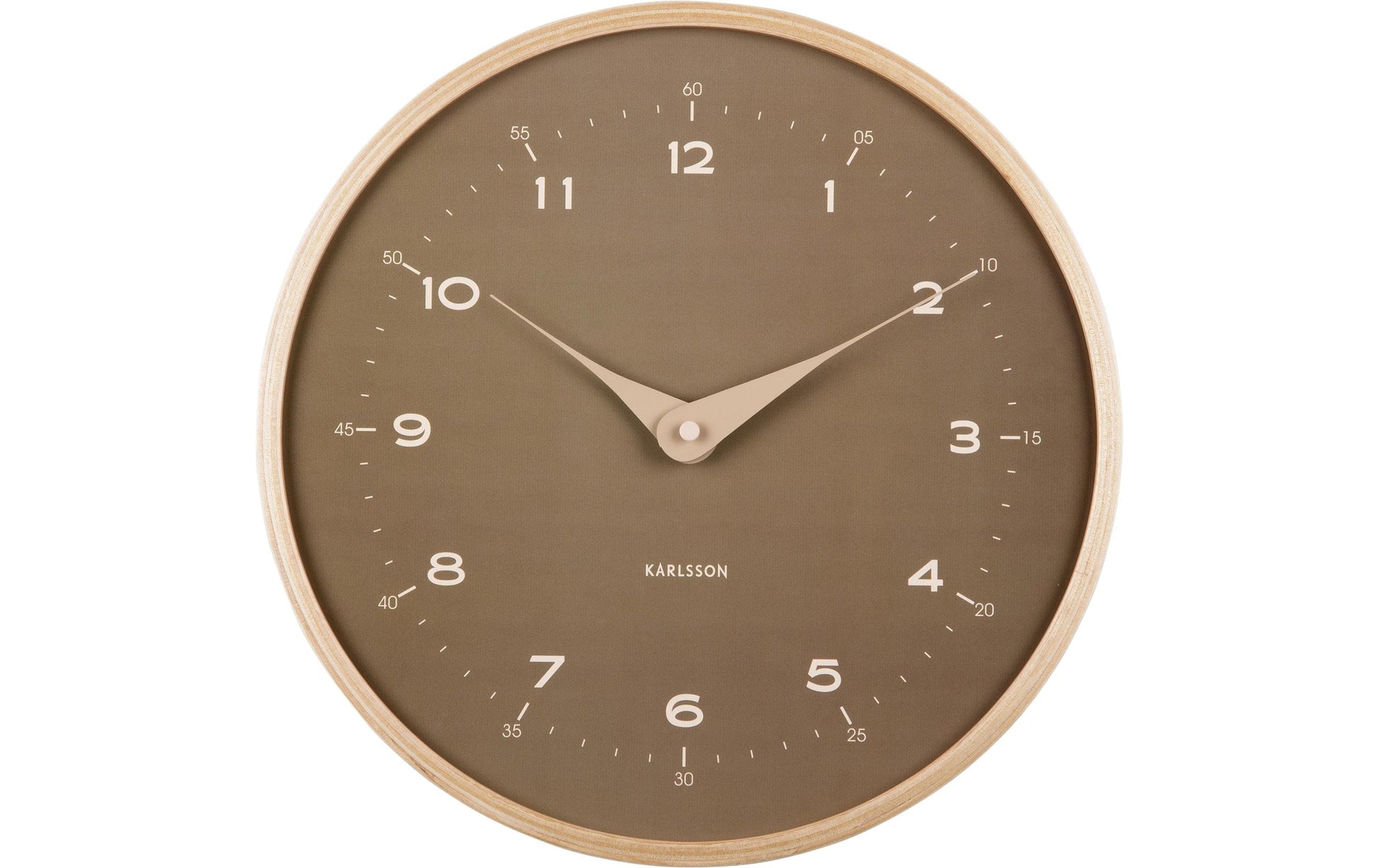 Karlsson Wanduhr Osado Dome – Ø 30 cm, grün, Holz, lautlos