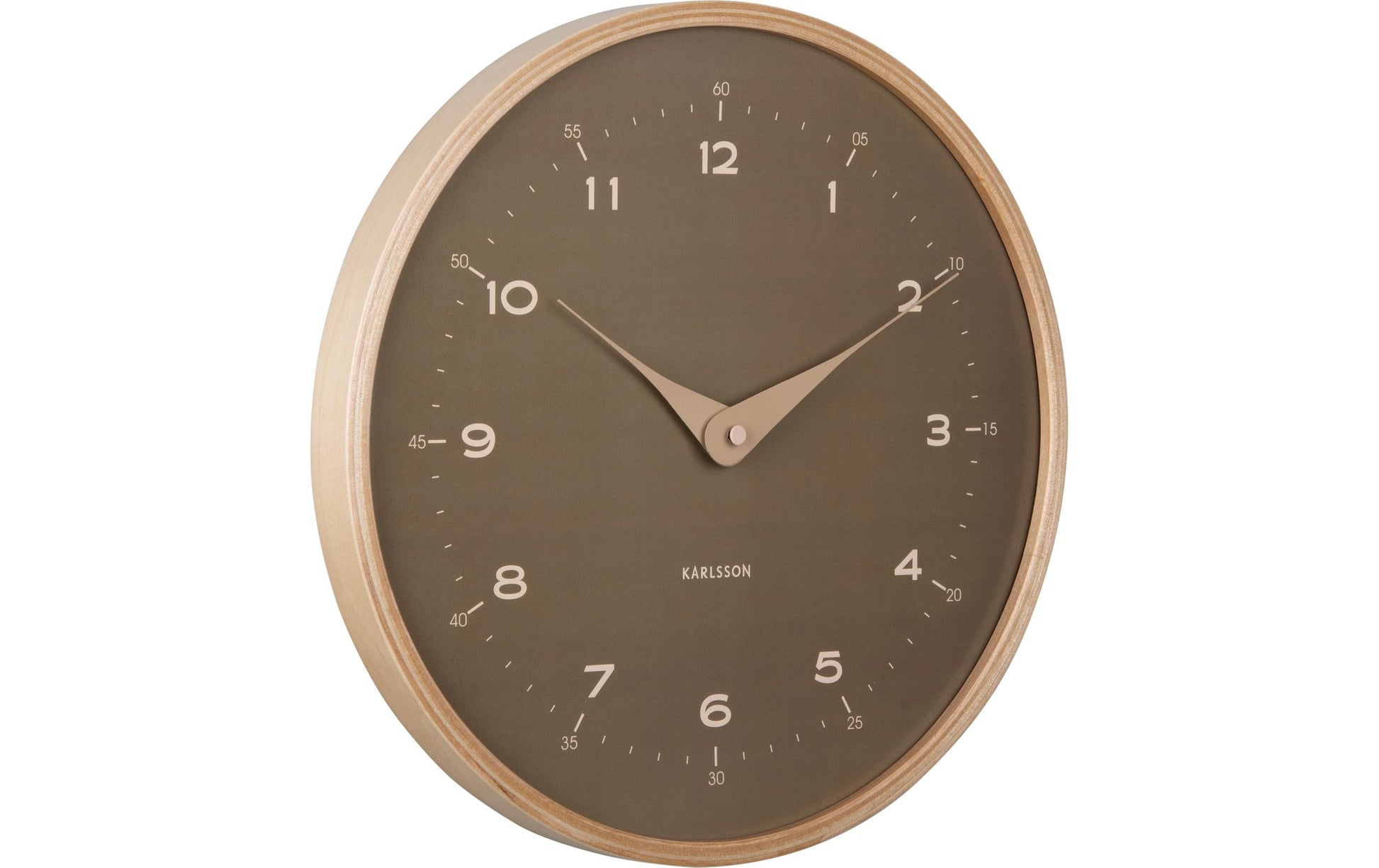 Karlsson Wanduhr Osado Dome – Ø 30 cm, grün, Holz, lautlos