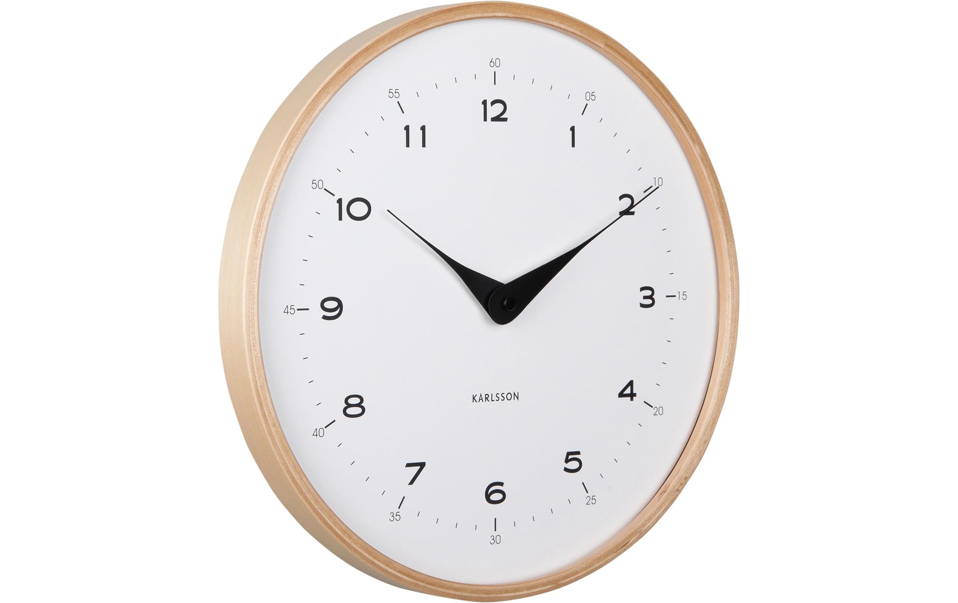 Karlsson Osado Dome Wanduhr – Analog, Lautlos, Ø 30 cm, Weiss, Holz