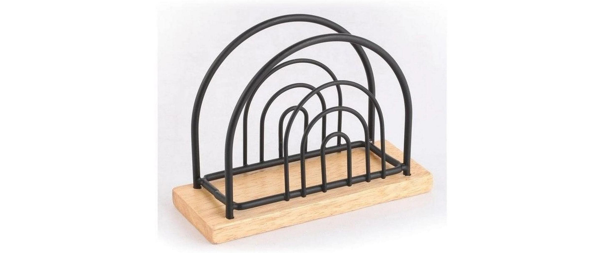 MSV Serviettenhalter 13 × 5 × 9,2 cm, Bambus/Stahl, Braun/Schwarz