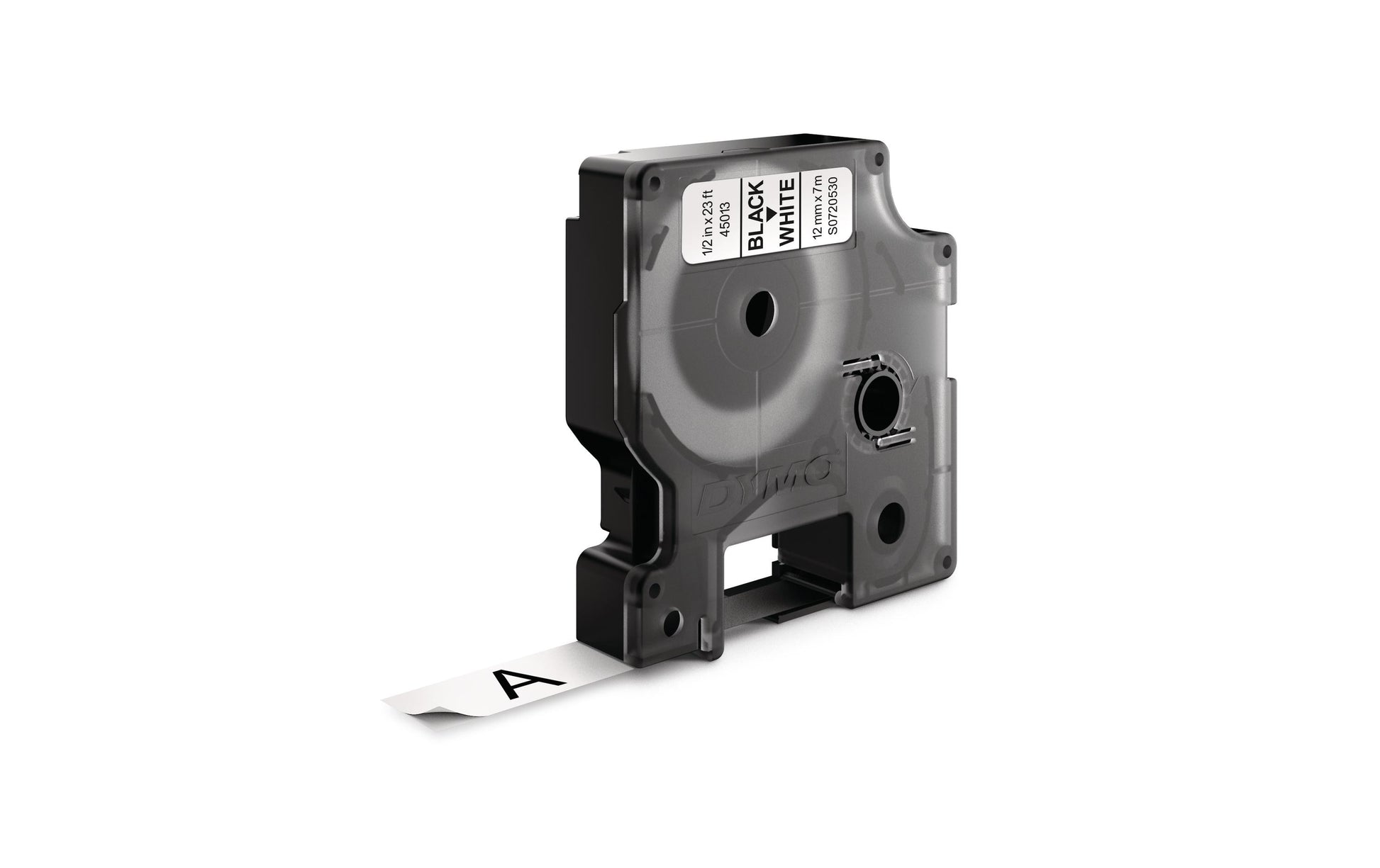 DYMO Schriftband – 12 mm × 7 m, weiss, schwarz – für LabelManager, LabelWriter 450 DUO – D1-TAPE