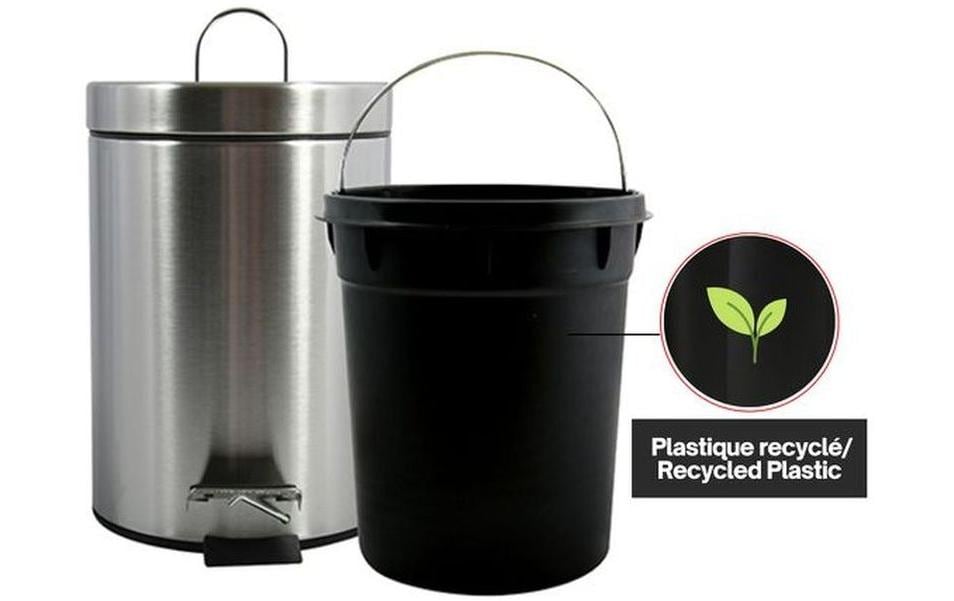 MSV Treteimer – 5 l – Edelstahl, rund