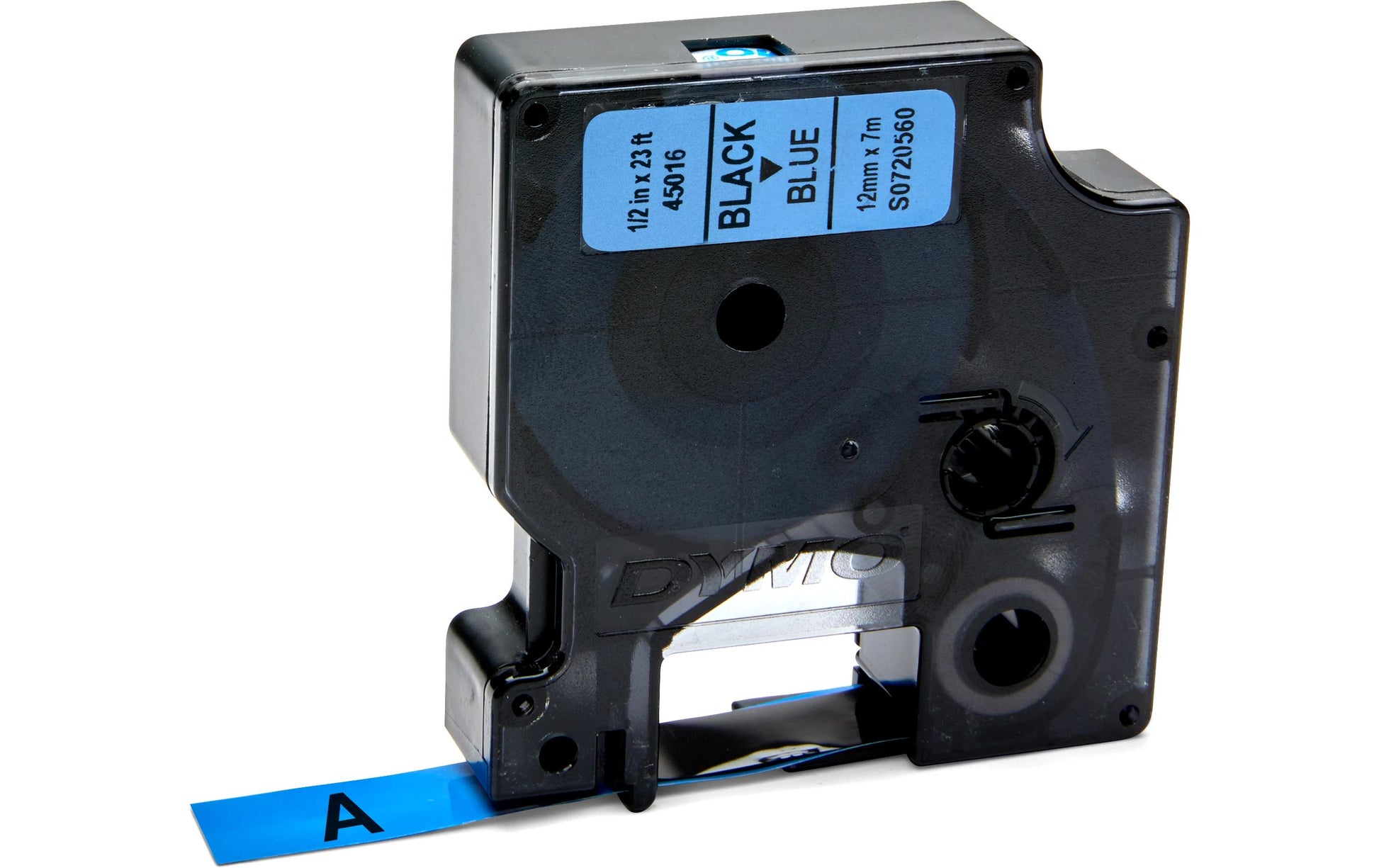 DYMO Schriftband – 12 mm × 7 m, blau, schwarz – D1-TAPE