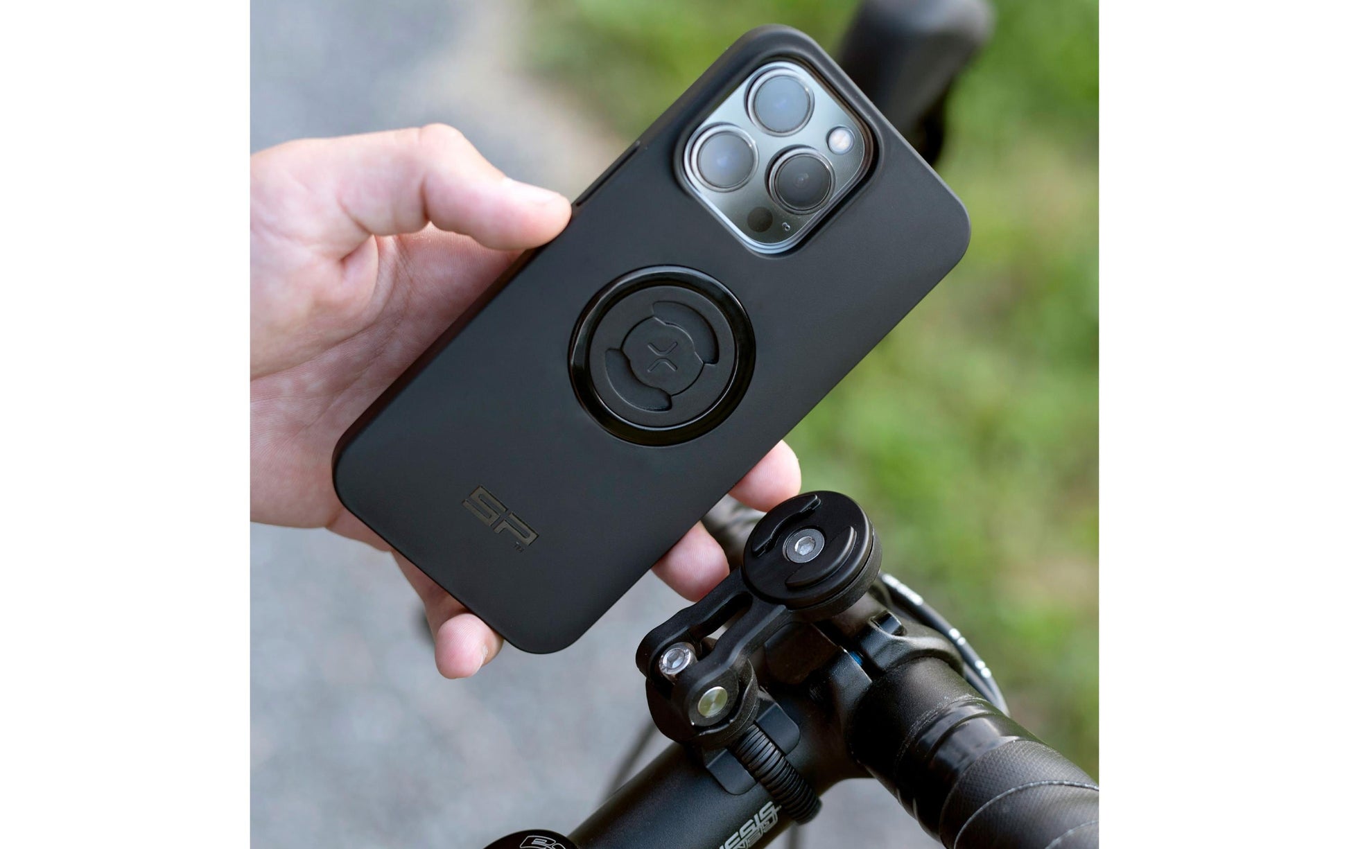 SP Connect Head SPC+ – Fahrrad-/Motorrad-Halterung – drehbar – für Handyhülle – Universal – Schwarz