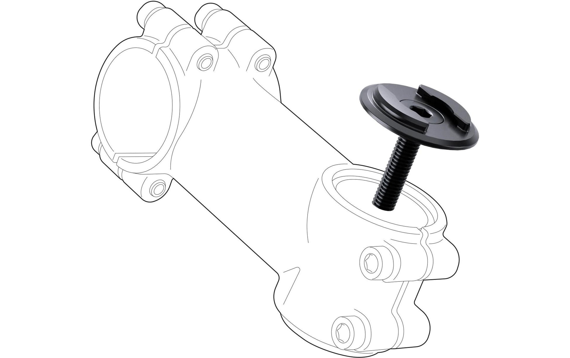 SP Connect Micro Stem Mount SPC+ – Fahrrad-/Motorrad-Halterung – drehbar, Schraubbefestigung – Schwarz