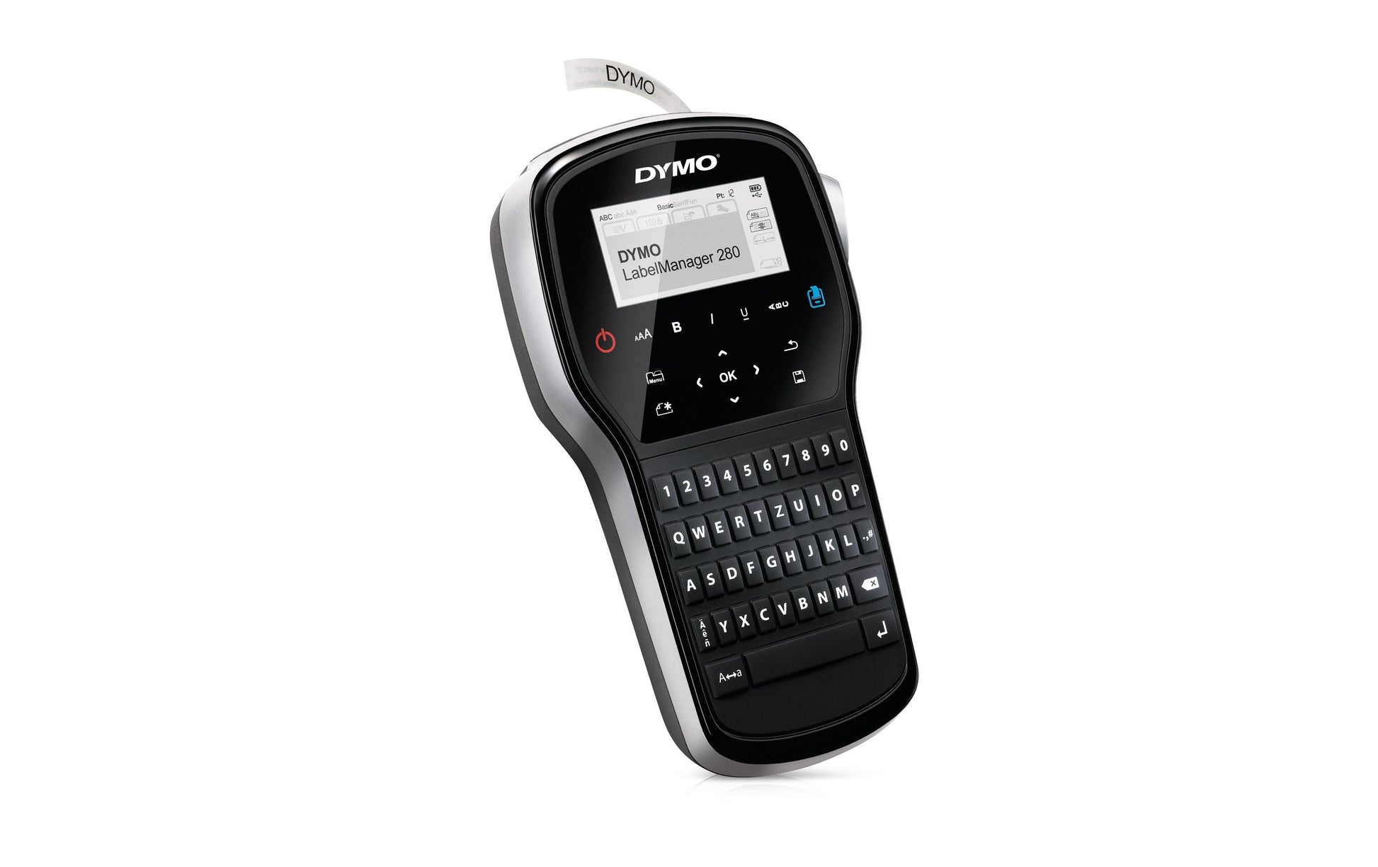 DYMO LabelManager 280 – Beschriftungsgerät für D1-Bänder 6–12 mm, USB, wiederaufladbar
