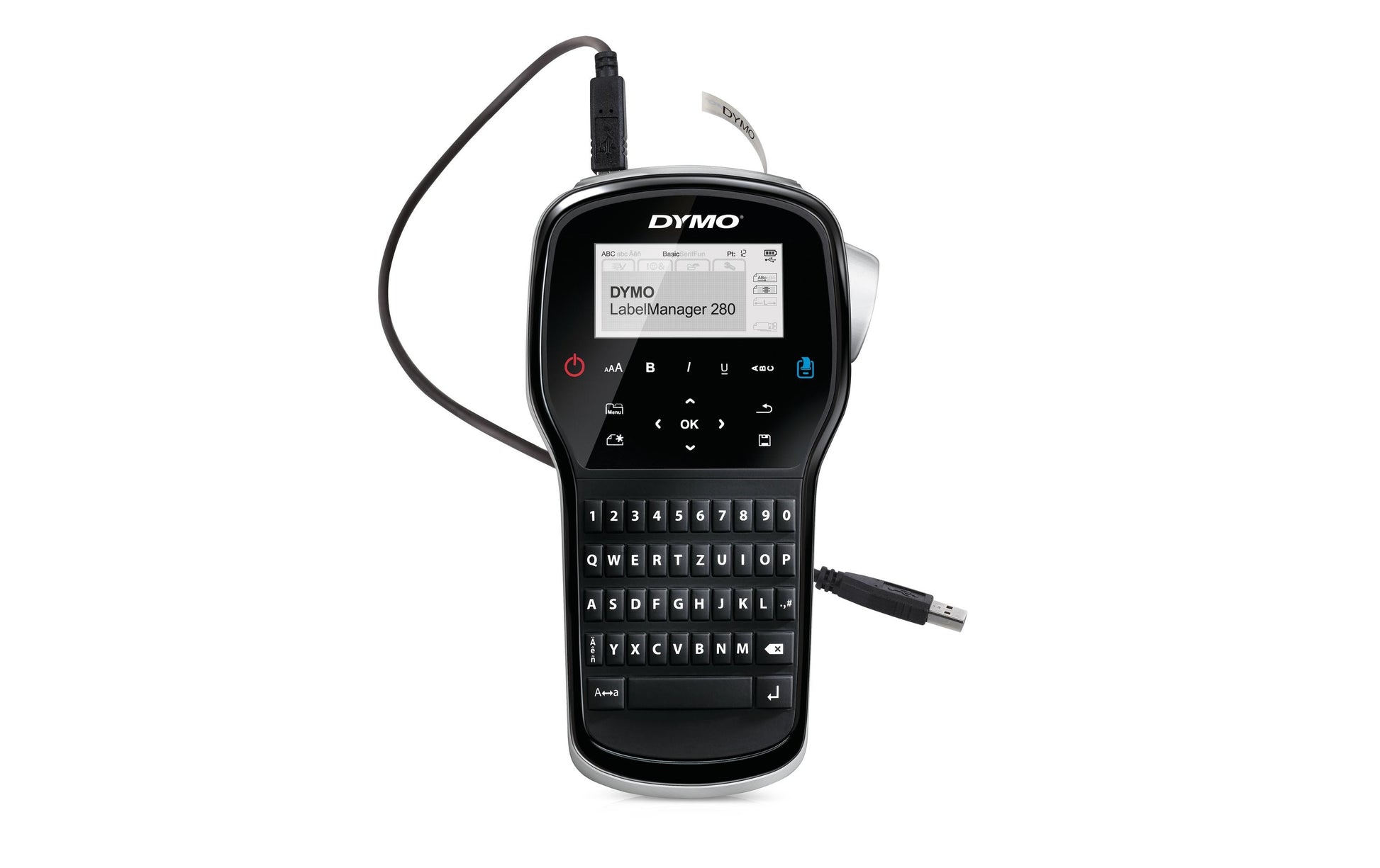 DYMO LabelManager 280 – Beschriftungsgerät für D1-Bänder 6–12 mm, USB, wiederaufladbar