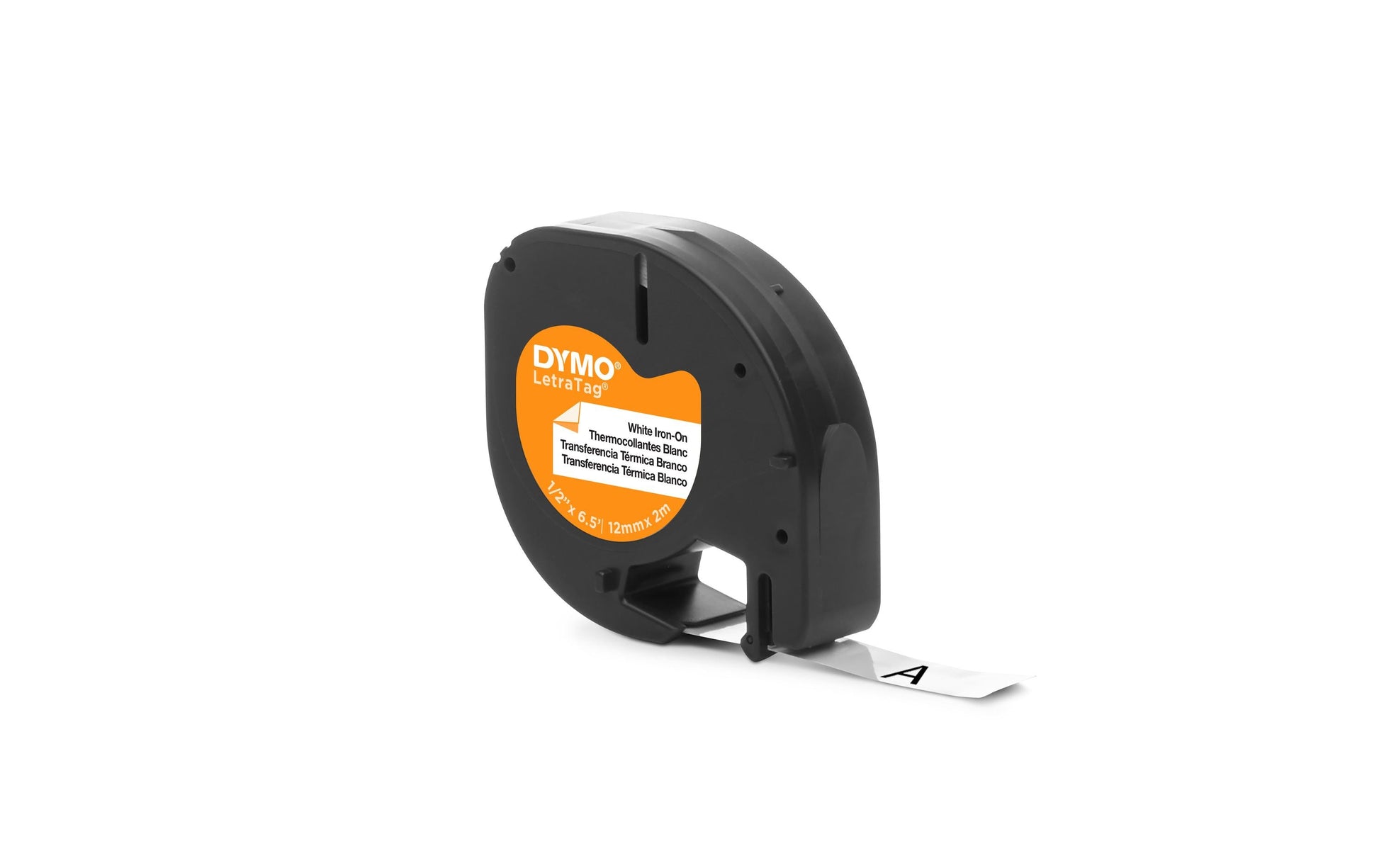 DYMO Textilband – 12 mm × 2 m, weiss, schwarz, LetraTag