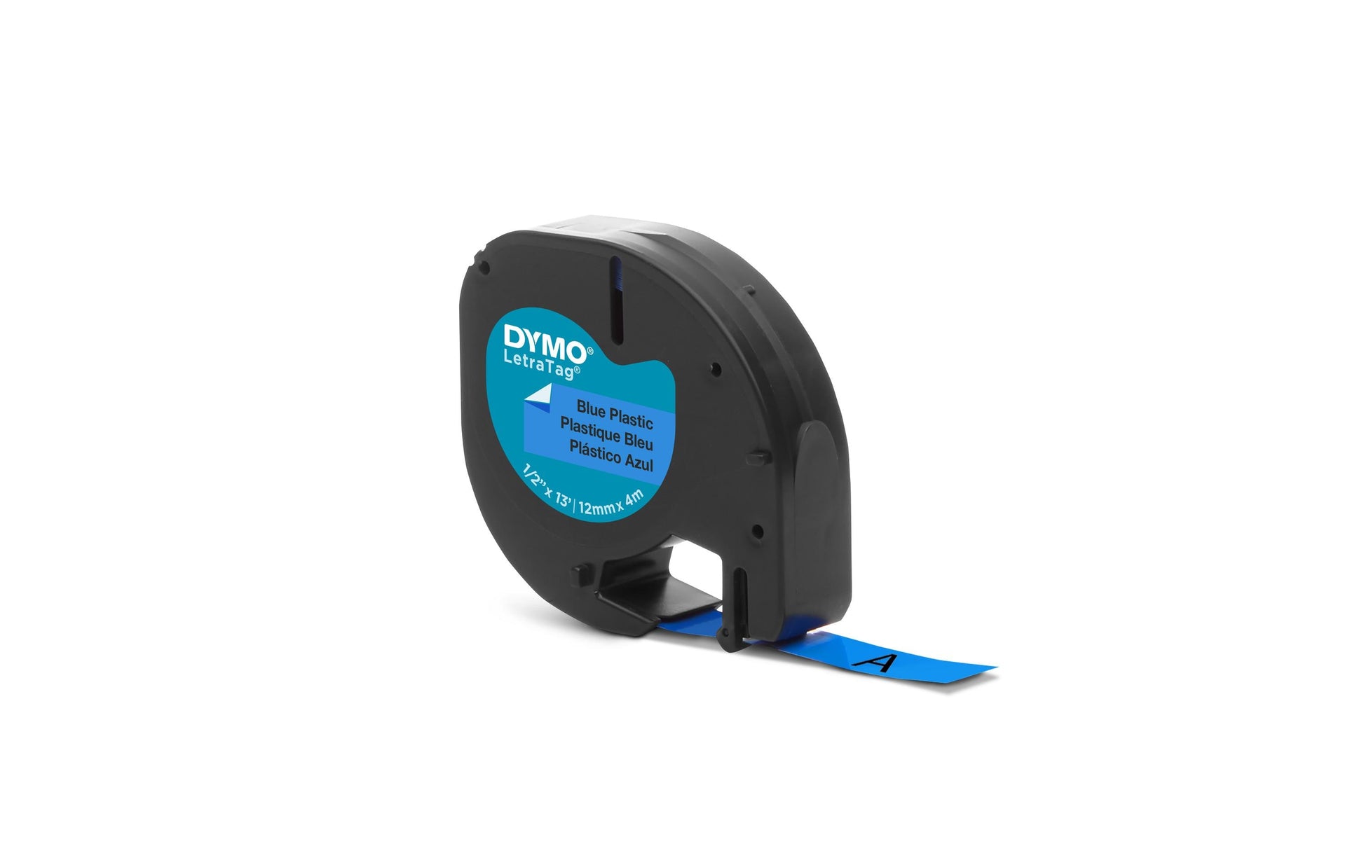 DYMO Schriftband – 12 mm × 4 m, blau, schwarz