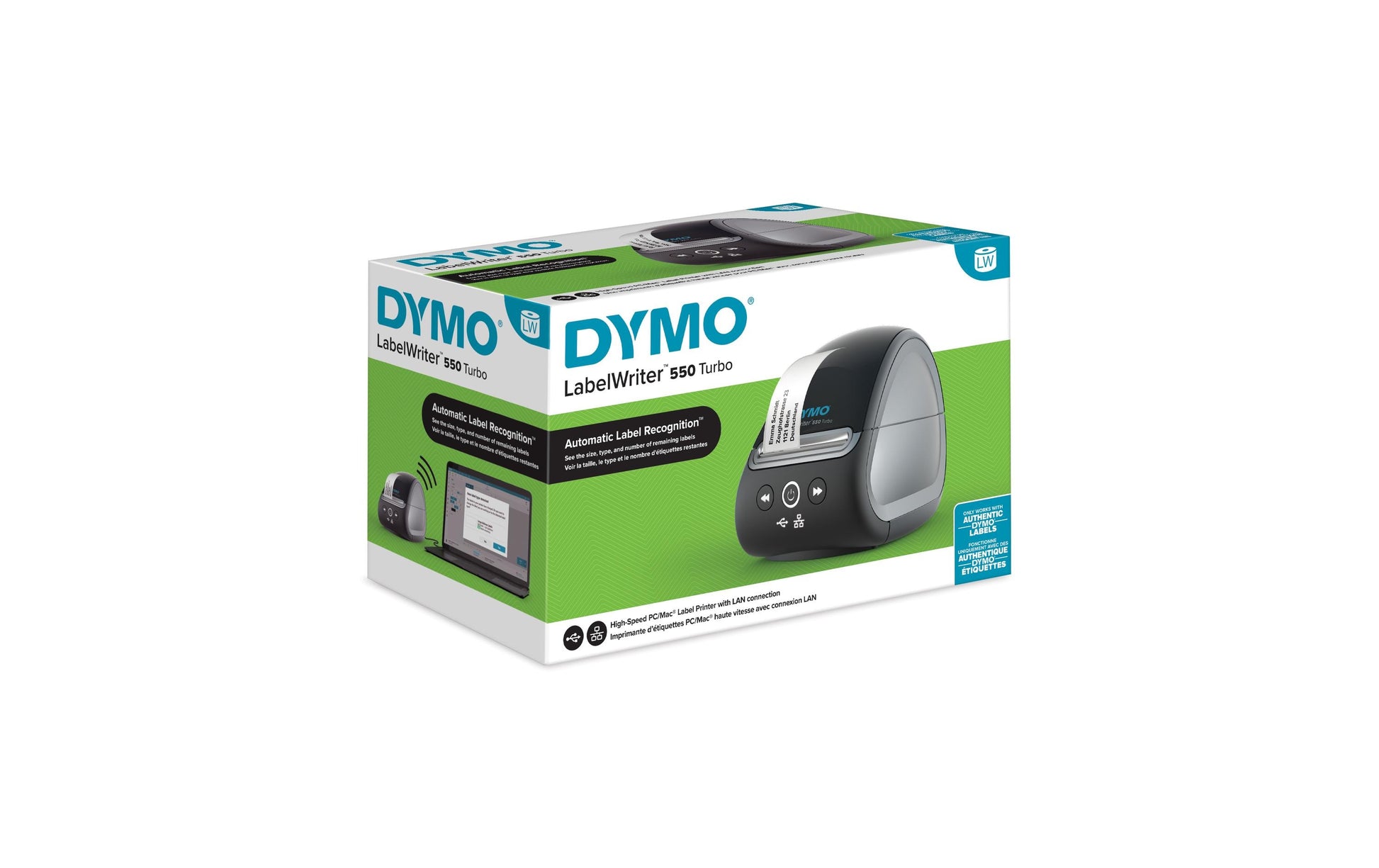DYMO 550 Turbo – Etikettendrucker, Thermodirekt, für LabelWriter-Etiketten bis 56 mm, USB, 300 dpi