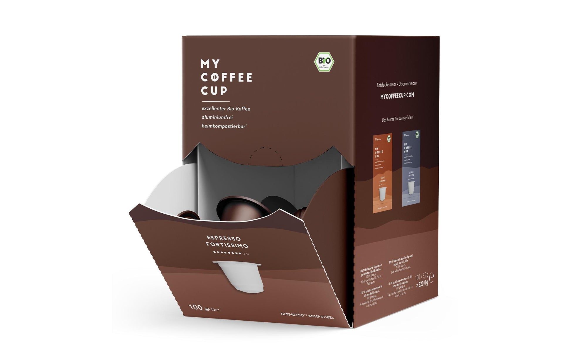 My-coffeecup Mega Box Espresso Fortissimo – Kapseln für Nespresso – Bio, 100 Kapseln