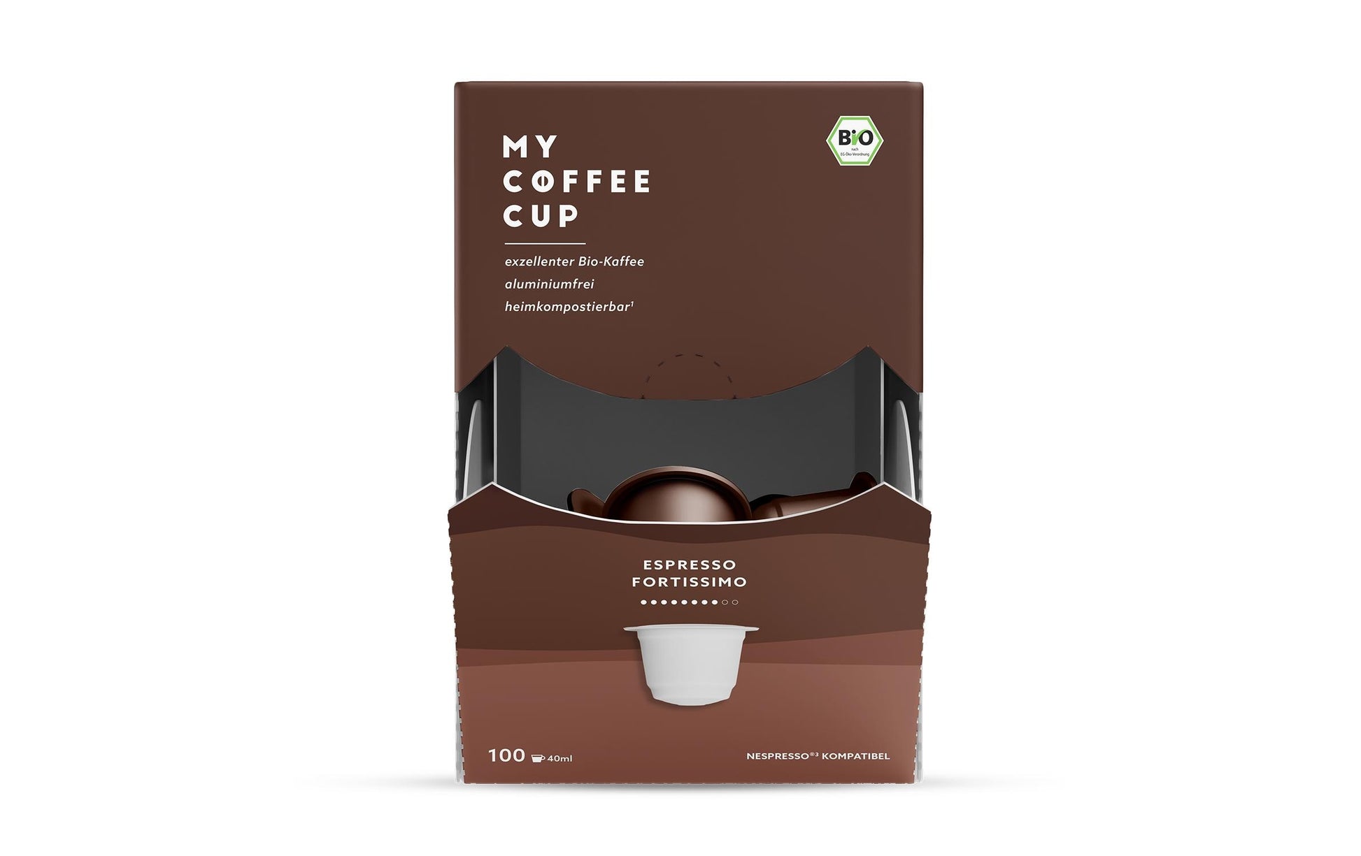 My-coffeecup Mega Box Espresso Fortissimo – Kapseln für Nespresso – Bio, 100 Kapseln