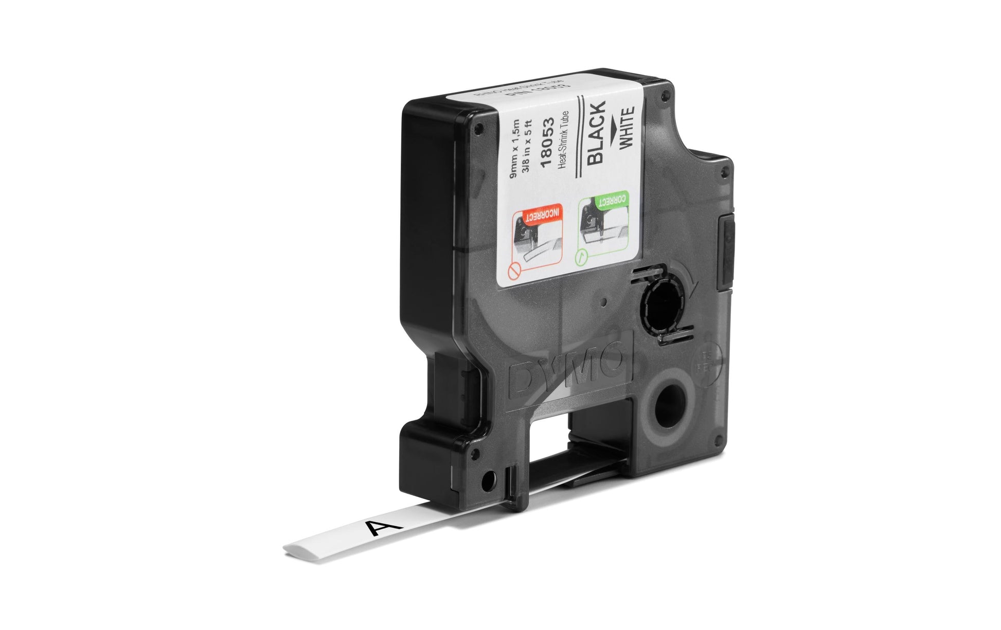 DYMO Schriftband – 9 mm × 1,5 m, weiss, schwarz – für DYMO Rhino: 3000, 4200, 5000, und andere