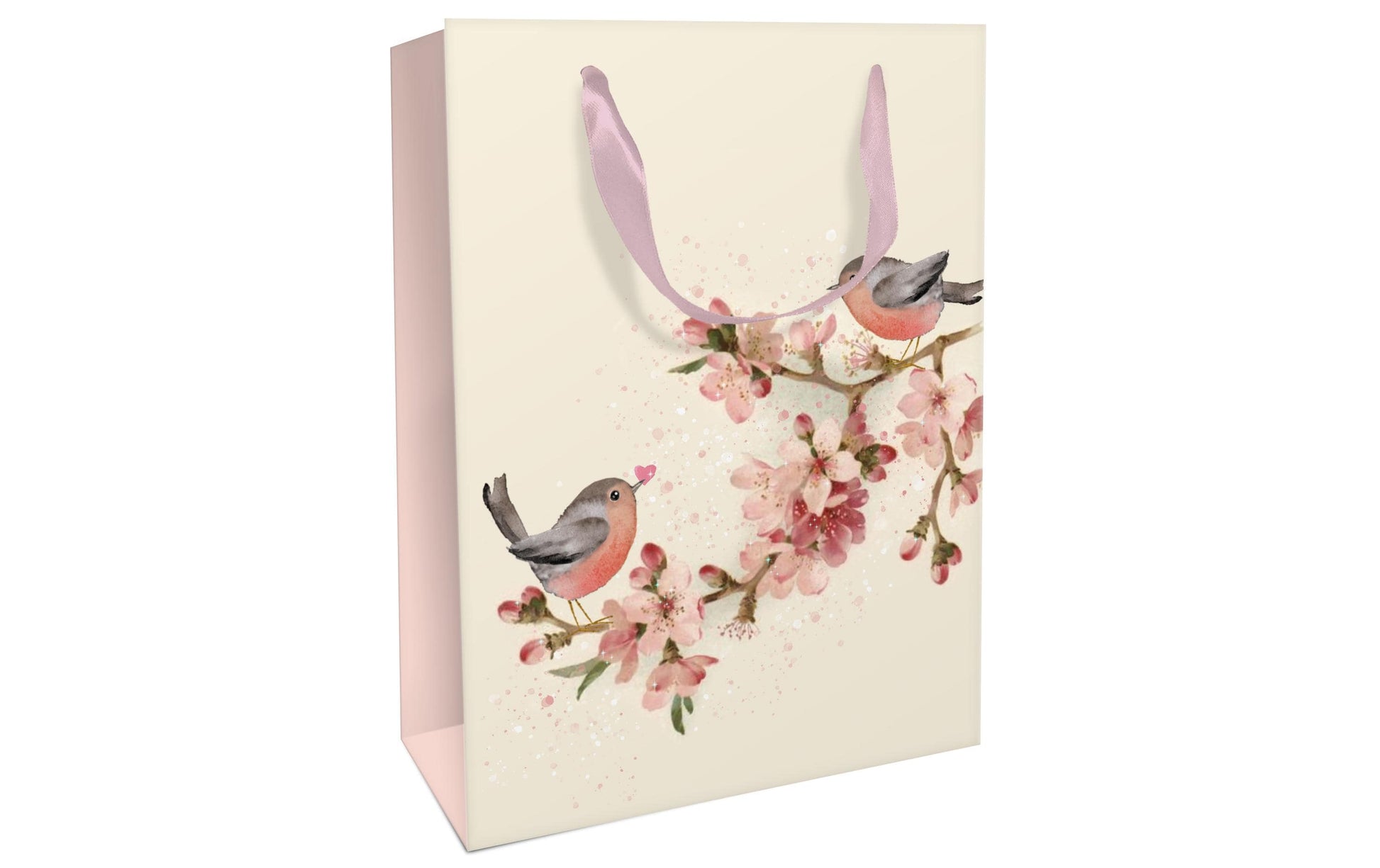 Braun + Company Tragetasche – Cherry Blossom Love – mit Glimmer – 260 × 360 × 130 mm – mehrfarbig