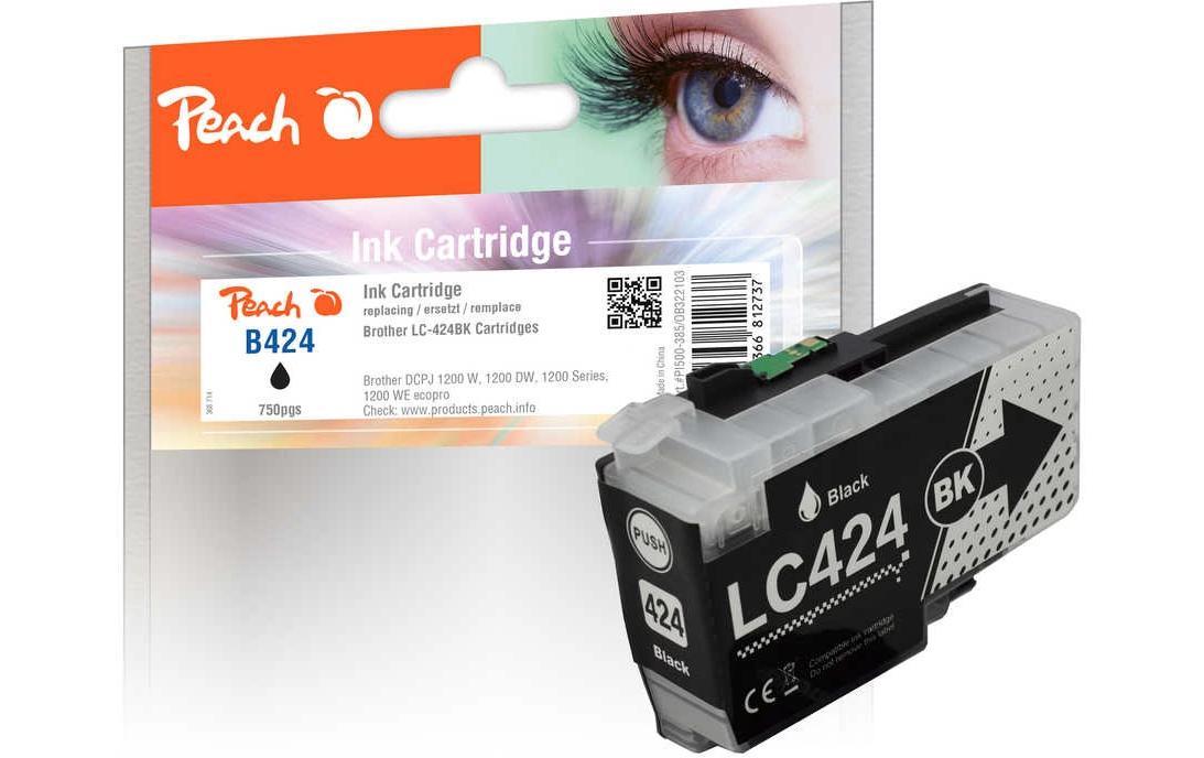 Peach PI500-385 Schwarz Tintenpatrone (Kompatibel) – 750 Seiten – für Brother DCPJ 1200 W/DW/Serie …