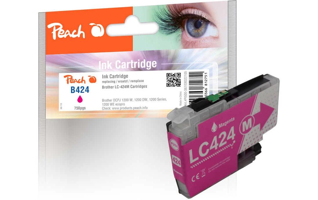 Peach LC-424 Magenta Tintenpatrone (Kompatibel) – 750 Seiten – für Brother DCPJ 1200 W/DW/WE – PI500-387