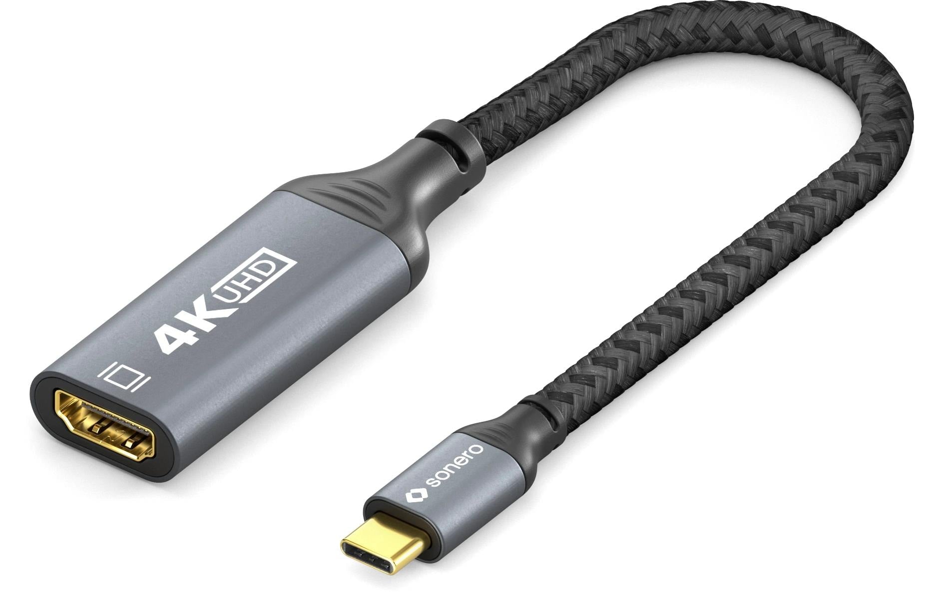 Sonero – USB-C (Stecker) auf HDMI (Buchse) Adapter, HDMI 2.0, 4K@60 Hz, 20 cm