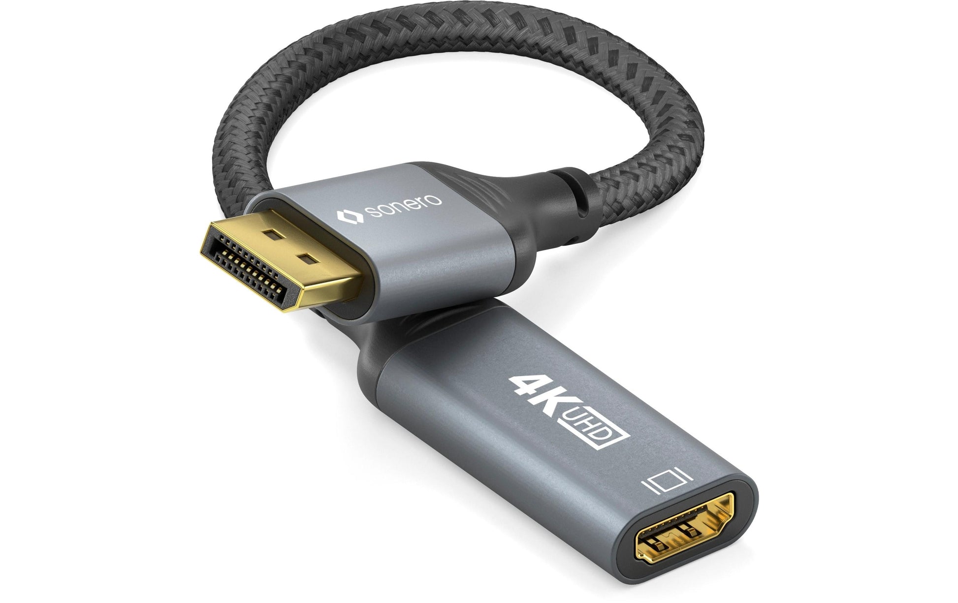 Sonero – DisplayPort (Stecker) auf HDMI (Buchse) Adapter, DP 1.2, HDMI 2.0, 4K@60 Hz, 20 cm, HDR