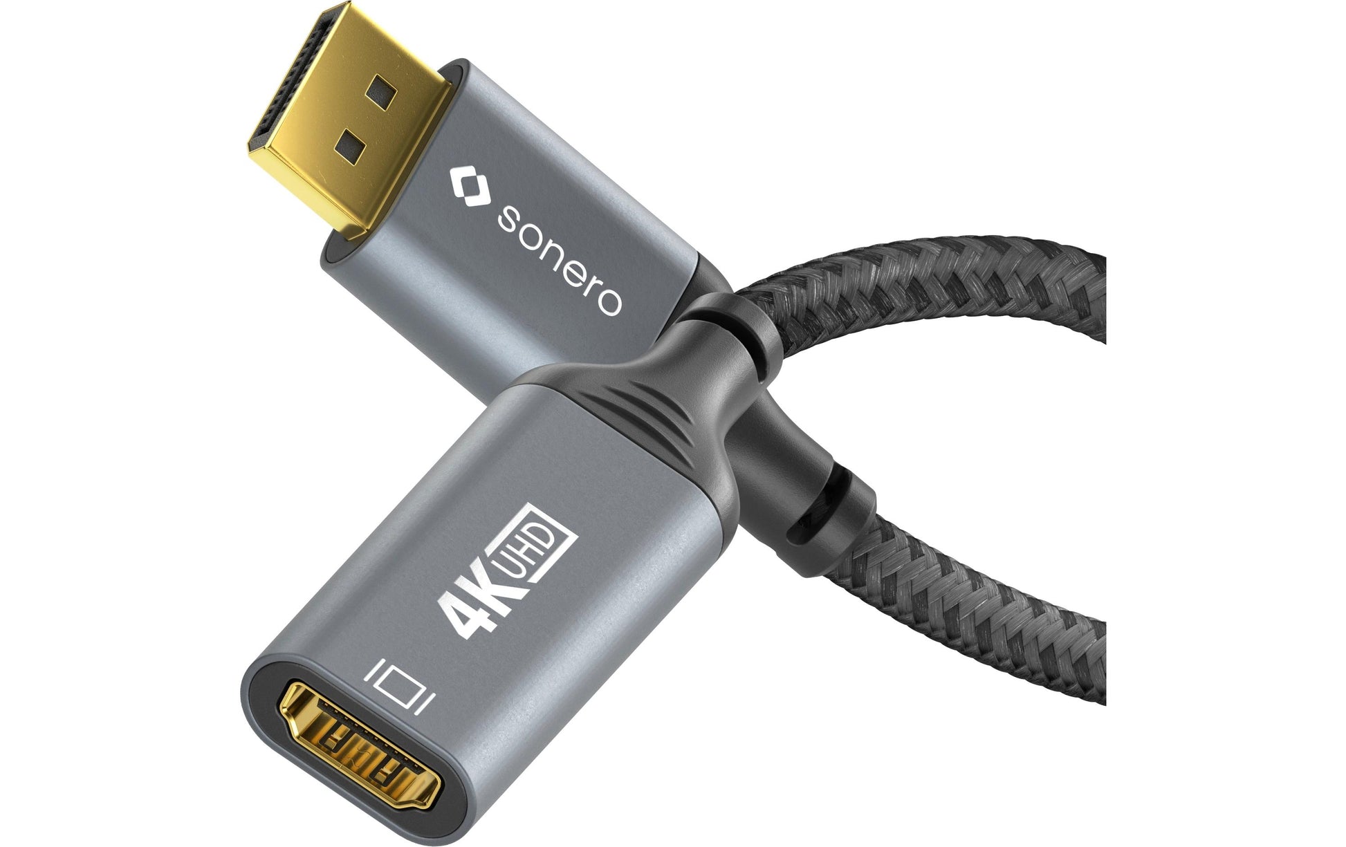 Sonero – DisplayPort (Stecker) auf HDMI (Buchse) Adapter, DP 1.2, HDMI 2.0, 4K@60 Hz, 20 cm, HDR