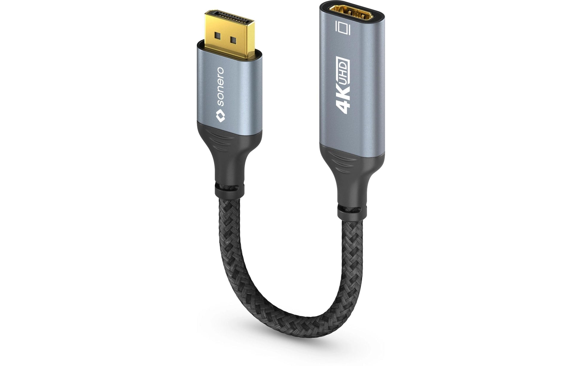 Sonero – DisplayPort (Stecker) auf HDMI (Buchse) Adapter, DP 1.2, HDMI 2.0, 4K@60 Hz, 20 cm, HDR