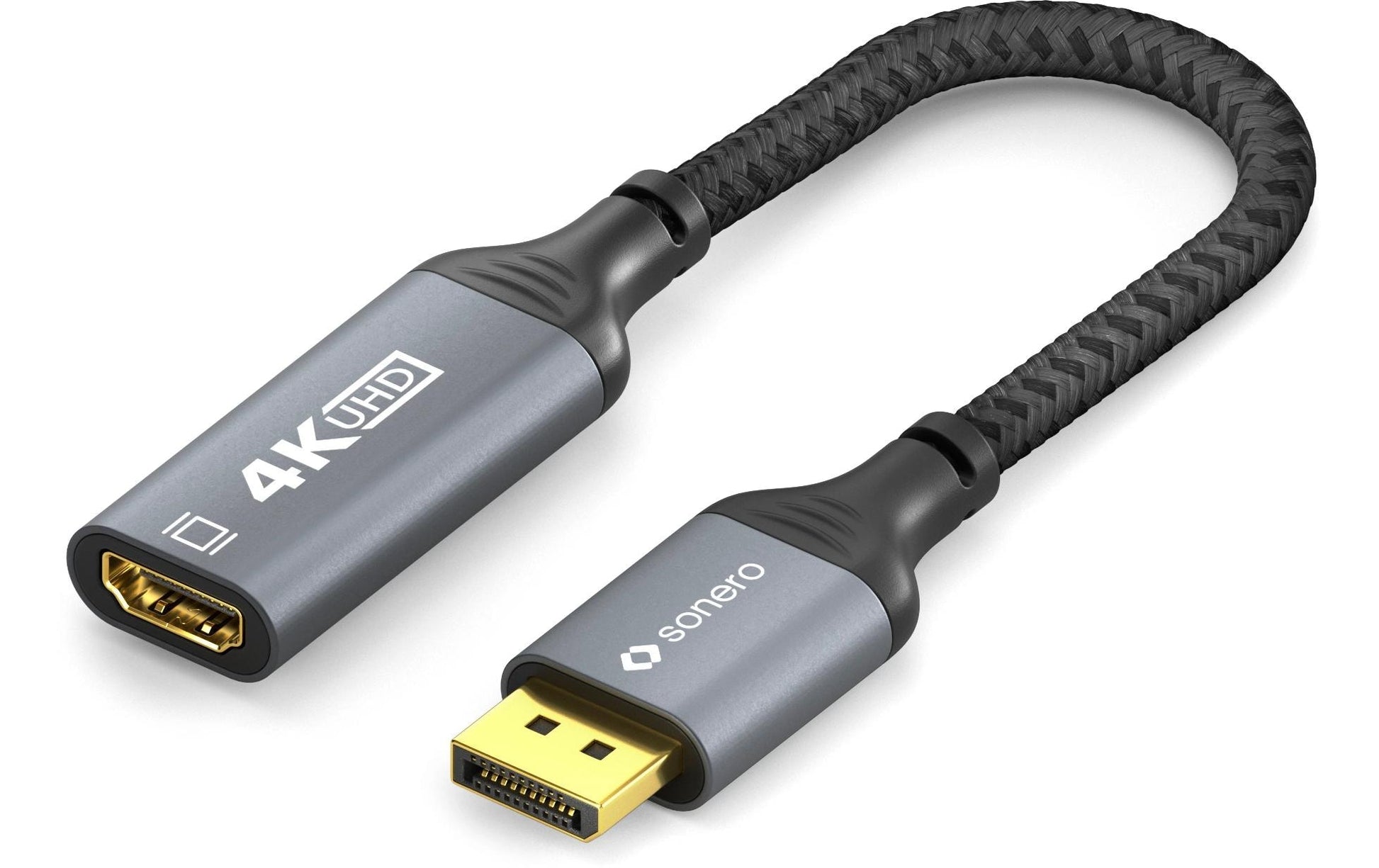Sonero – DisplayPort (Stecker) auf HDMI (Buchse) Adapter, DP 1.2, HDMI 2.0, 4K@60 Hz, 20 cm, HDR