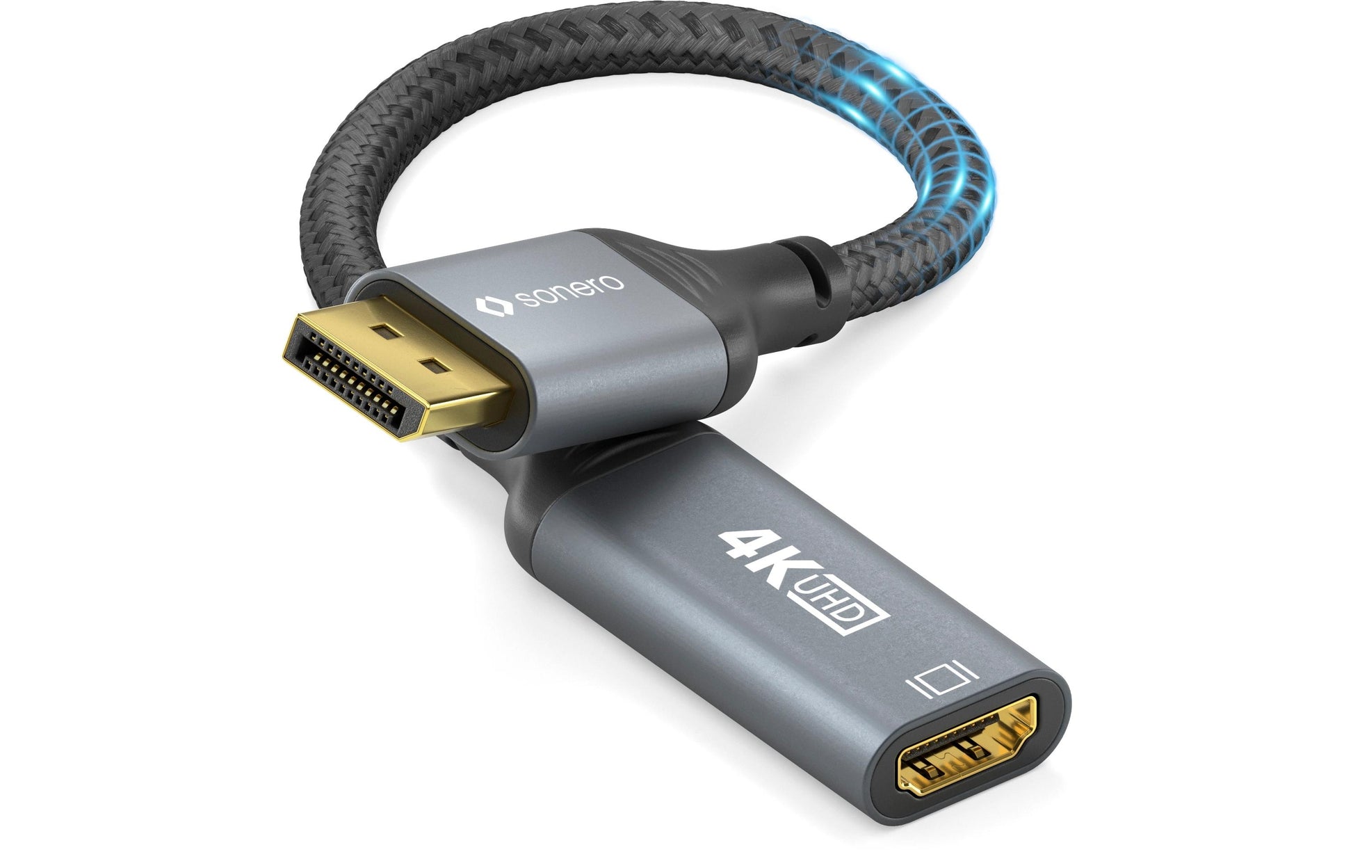 Sonero – DisplayPort (Stecker) auf HDMI (Buchse) Adapter, DP 1.2, HDMI 2.0, 4K@60 Hz, 20 cm, HDR