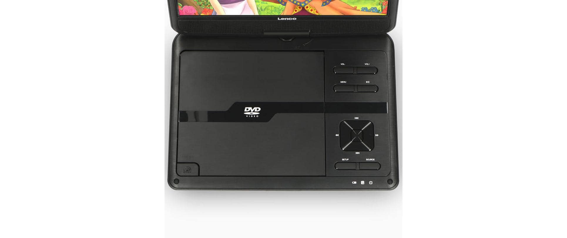 Lenco DVP-1046BK – 10,0" 1024 × 600 Portabler DVD-Player, Schwarz