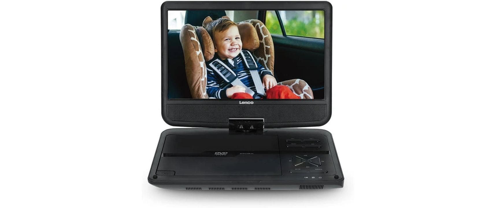 Lenco DVP-1046BK – 10,0" 1024 × 600 Portabler DVD-Player, Schwarz