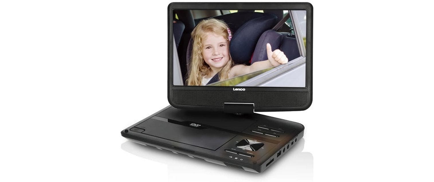 Lenco DVP-1046BK – 10,0" 1024 × 600 Portabler DVD-Player, Schwarz