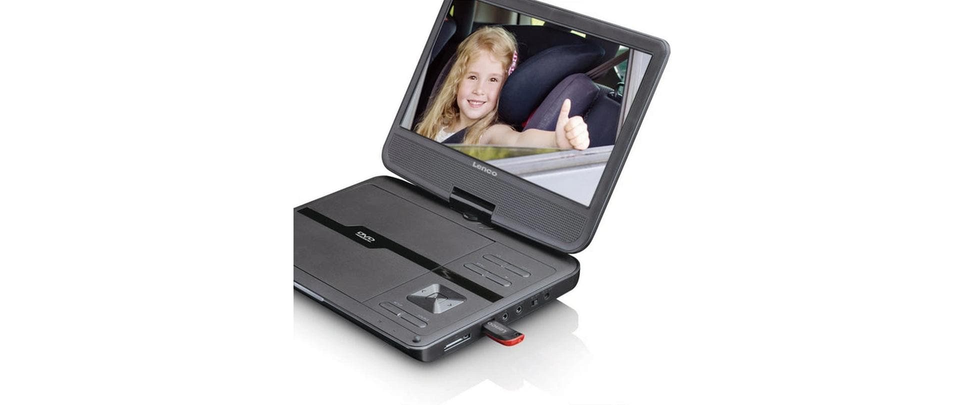 Lenco DVP-1046BK – 10,0" 1024 × 600 Portabler DVD-Player, Schwarz