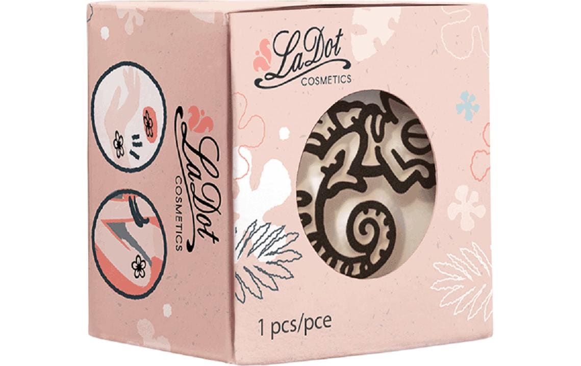 LaDot Tattoostempel Chamäleon – Weiss – 1,5 × 1,5 cm – Stein – 1 Stk