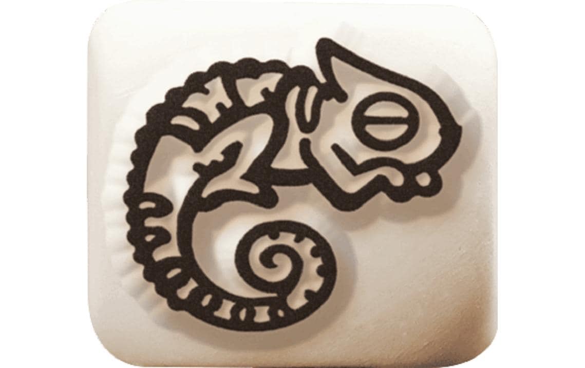 LaDot Tattoostempel Chamäleon – Weiss – 1,5 × 1,5 cm – Stein – 1 Stk